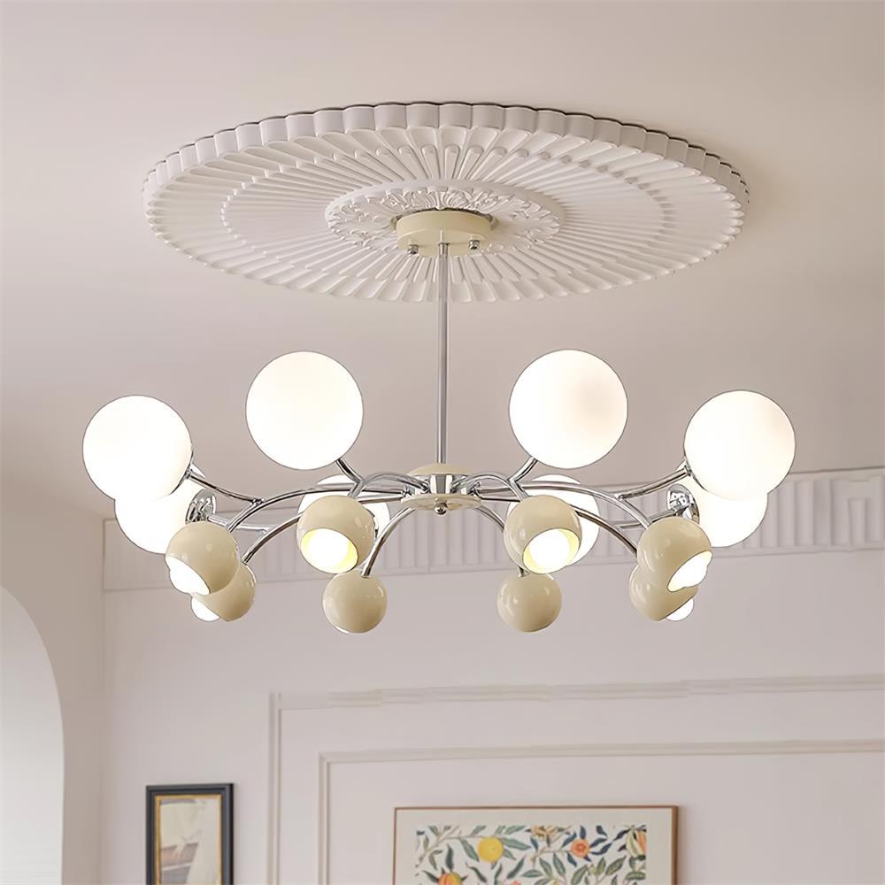 Chandelier Glass Metal Dome Petal Shades Minimalist Ambient Glow - Neutralighting