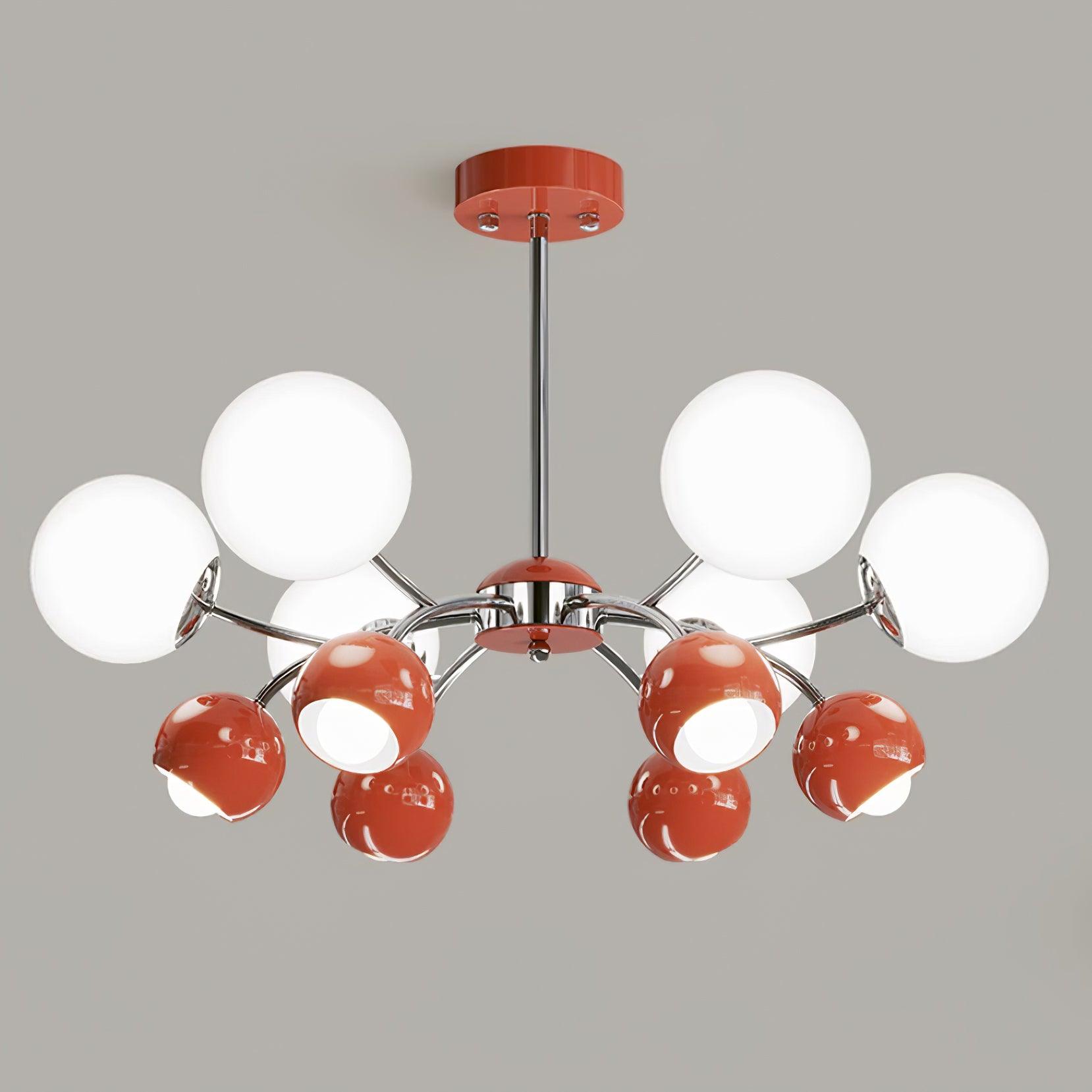Chandelier Glass Metal Dome Petal Shades Minimalist Ambient Glow - Neutralighting