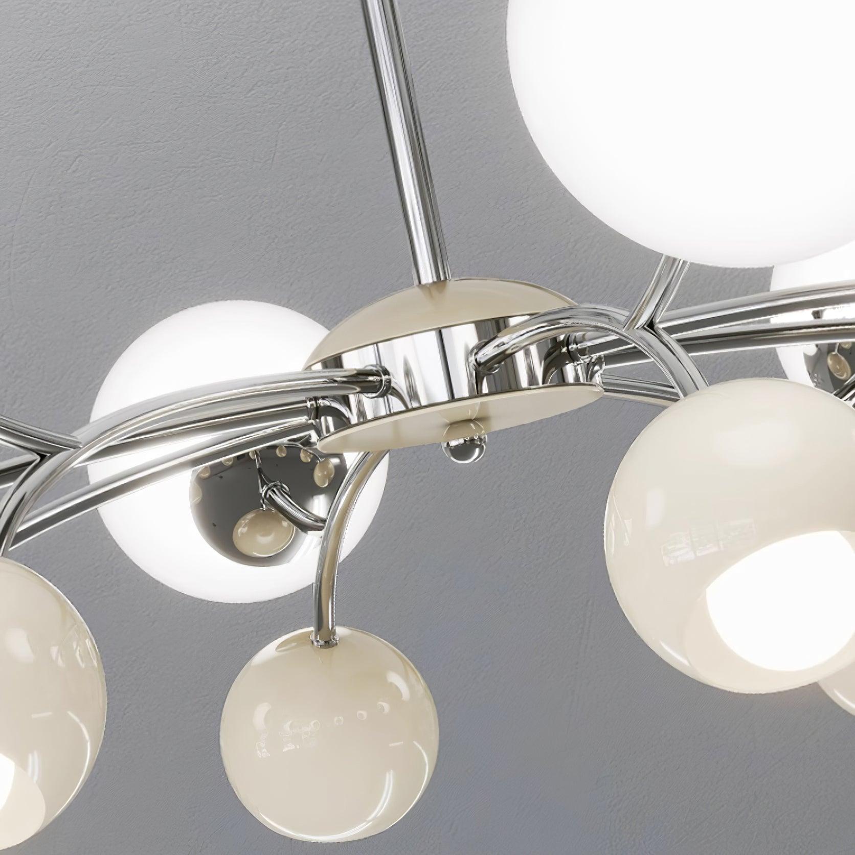 Chandelier Glass Metal Dome Petal Shades Minimalist Ambient Glow - Neutralighting