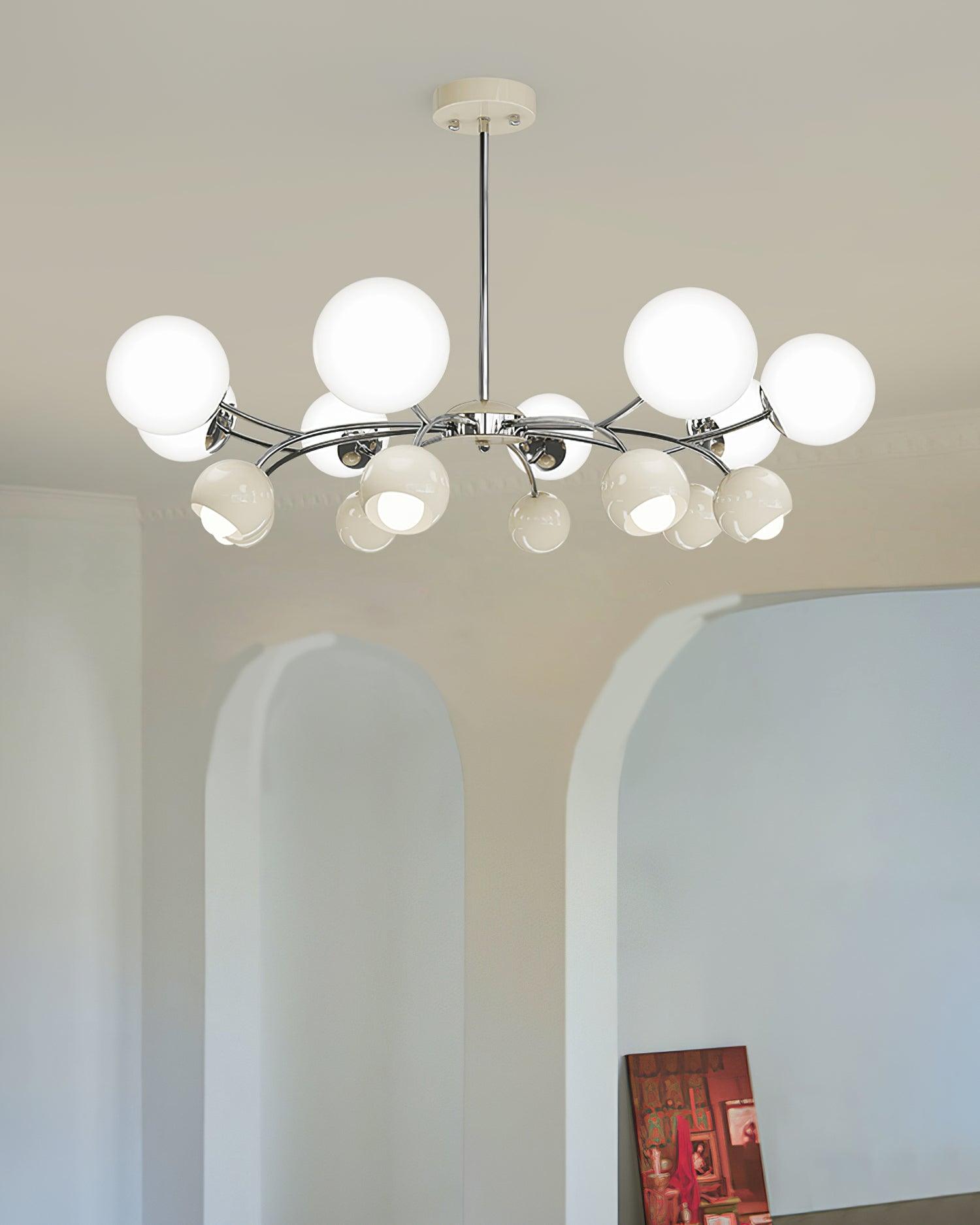 Chandelier Glass Metal Dome Petal Shades Minimalist Ambient Glow - Neutralighting
