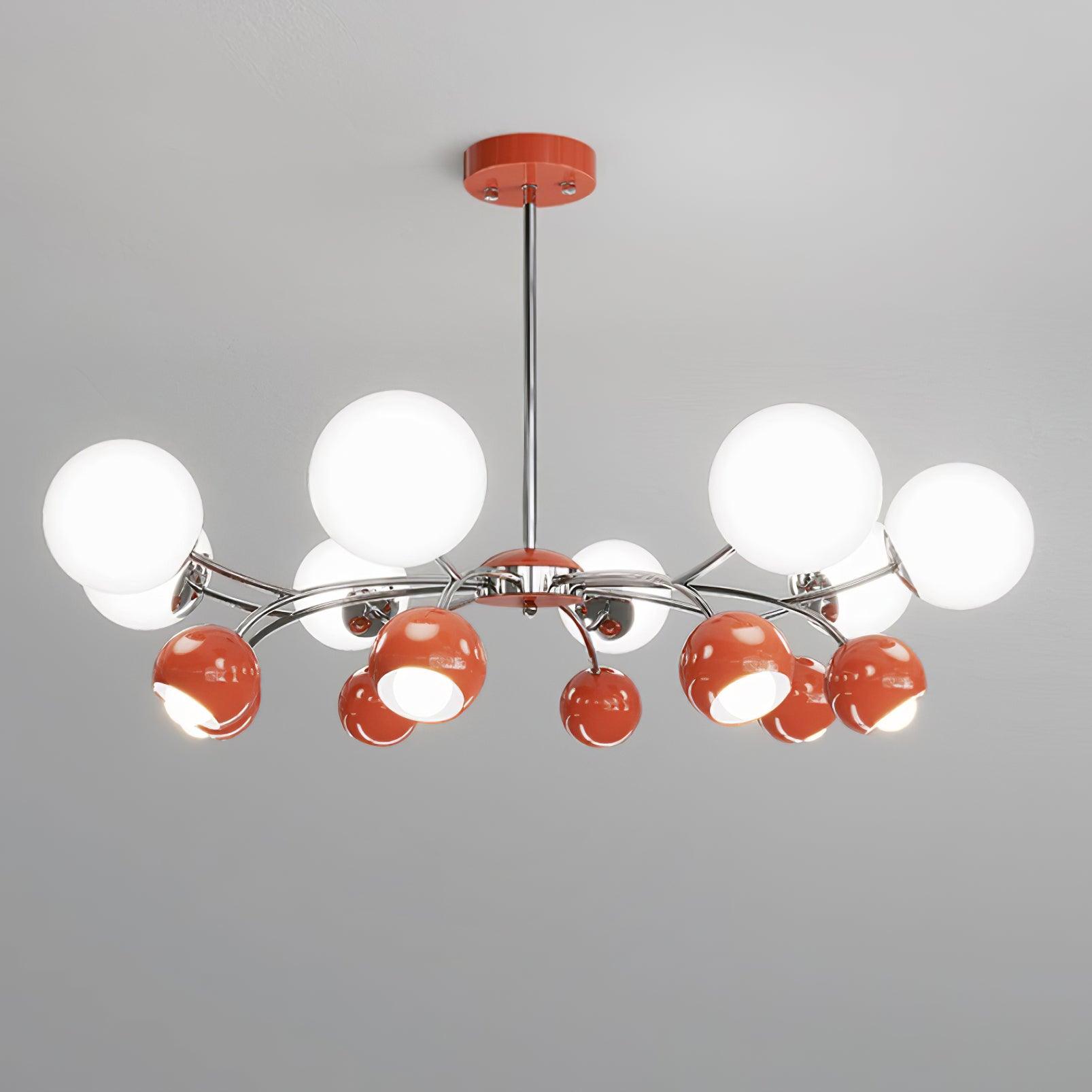 Chandelier Glass Metal Dome Petal Shades Minimalist Ambient Glow - Neutralighting