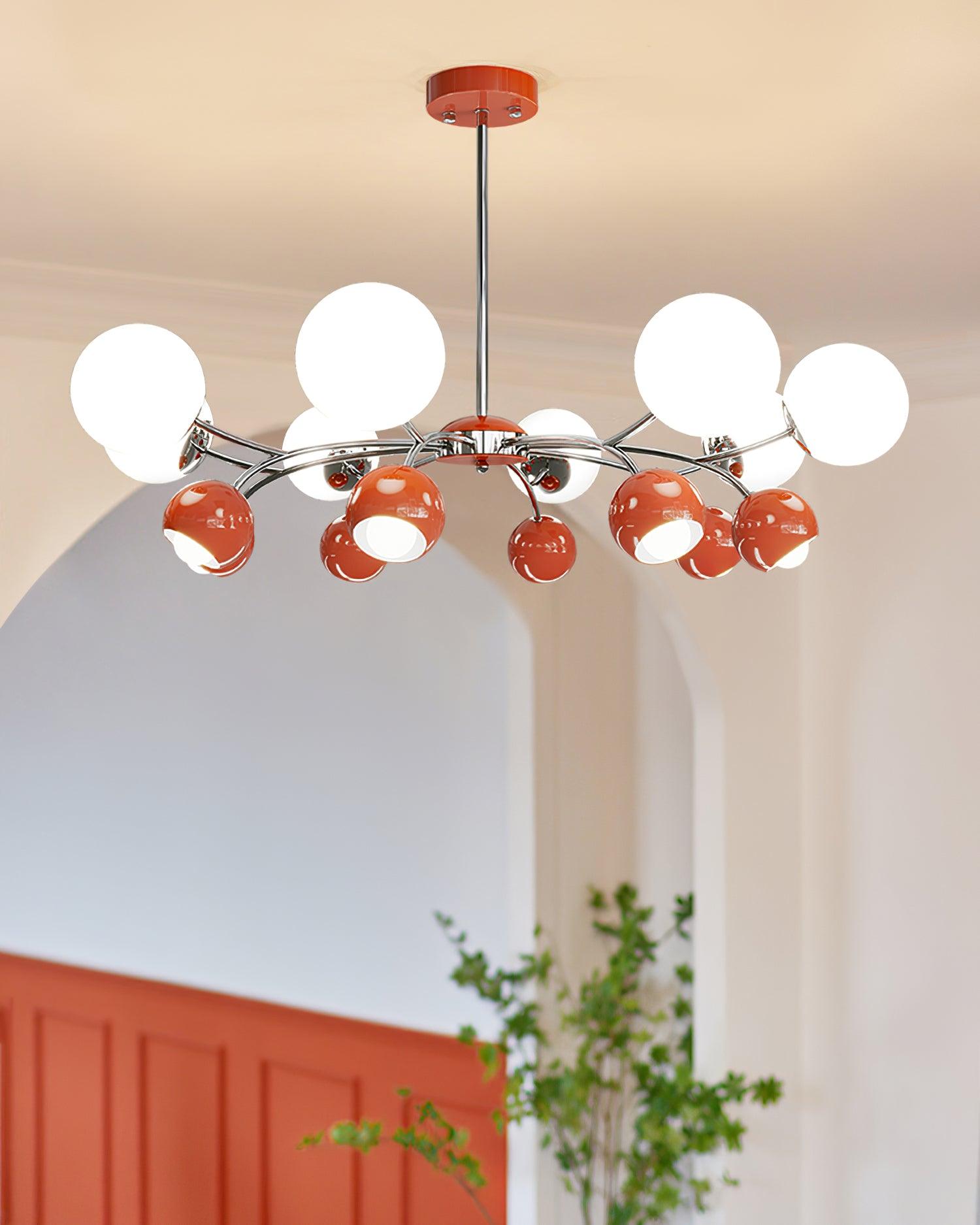 Chandelier Glass Metal Dome Petal Shades Minimalist Ambient Glow - Neutralighting