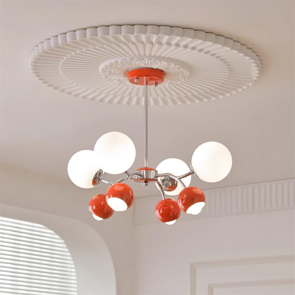 Chandelier Glass Metal Dome Petal Shades Minimalist Ambient Glow - Neutralighting