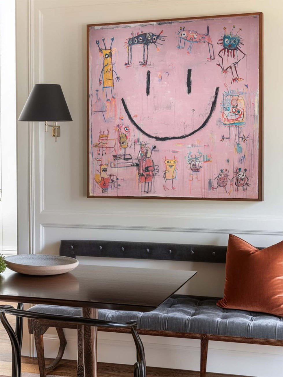 Whimsical Pop Art Painting Giant Smiley Face