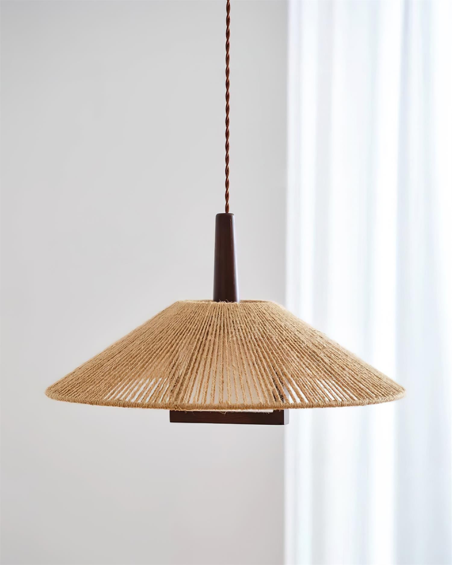 Fidoya Woven Rattan Cone Pendant Light - Neutralighting
