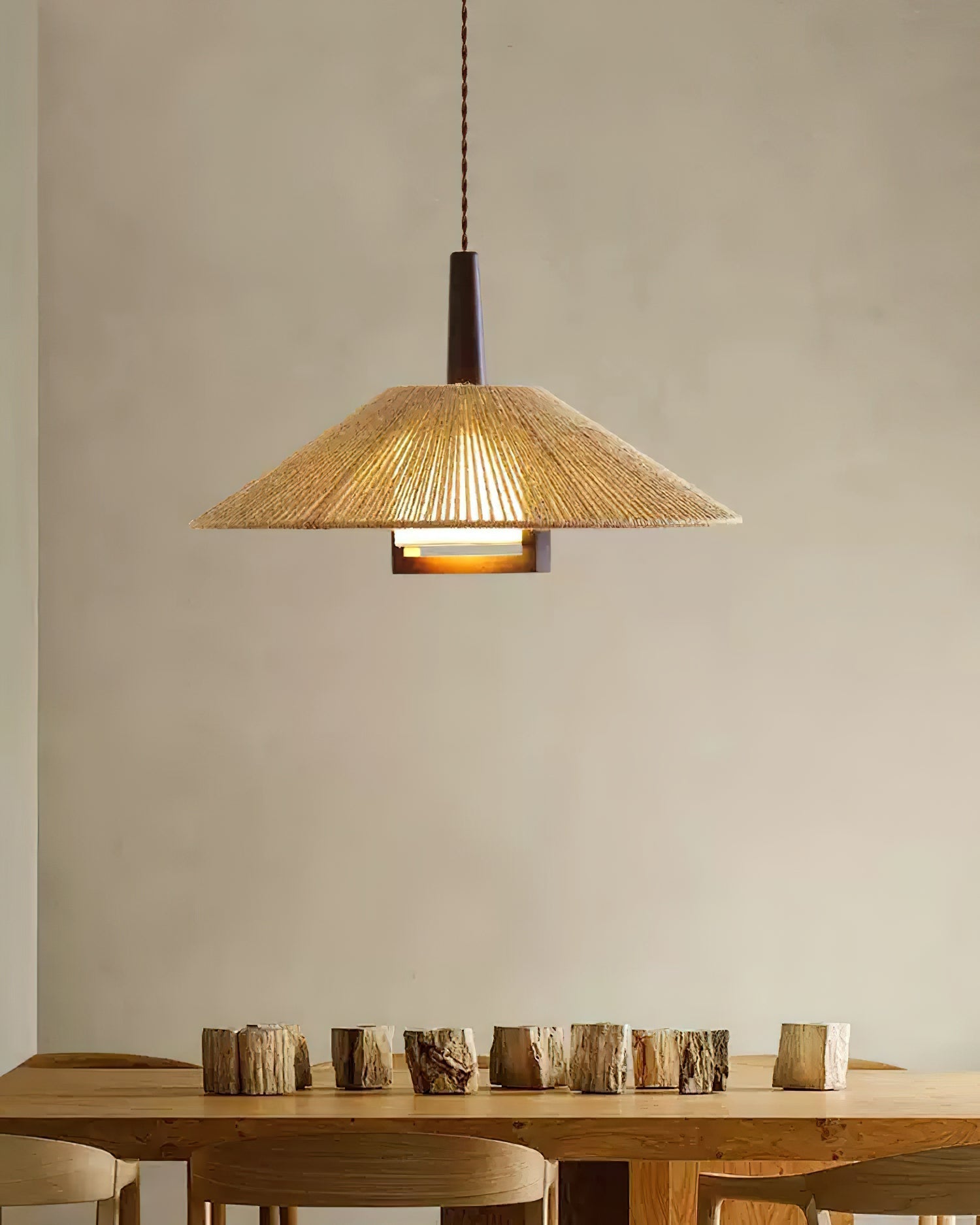 Fidoya Woven Rattan Cone Pendant Light - Neutralighting