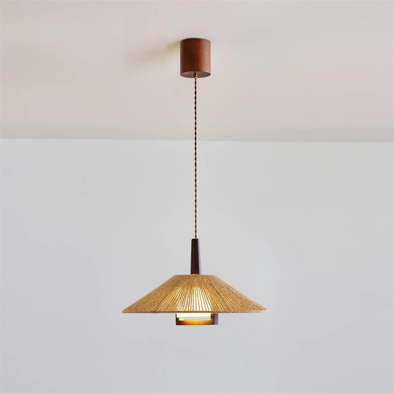Fidoya Woven Rattan Cone Pendant Light - Neutralighting