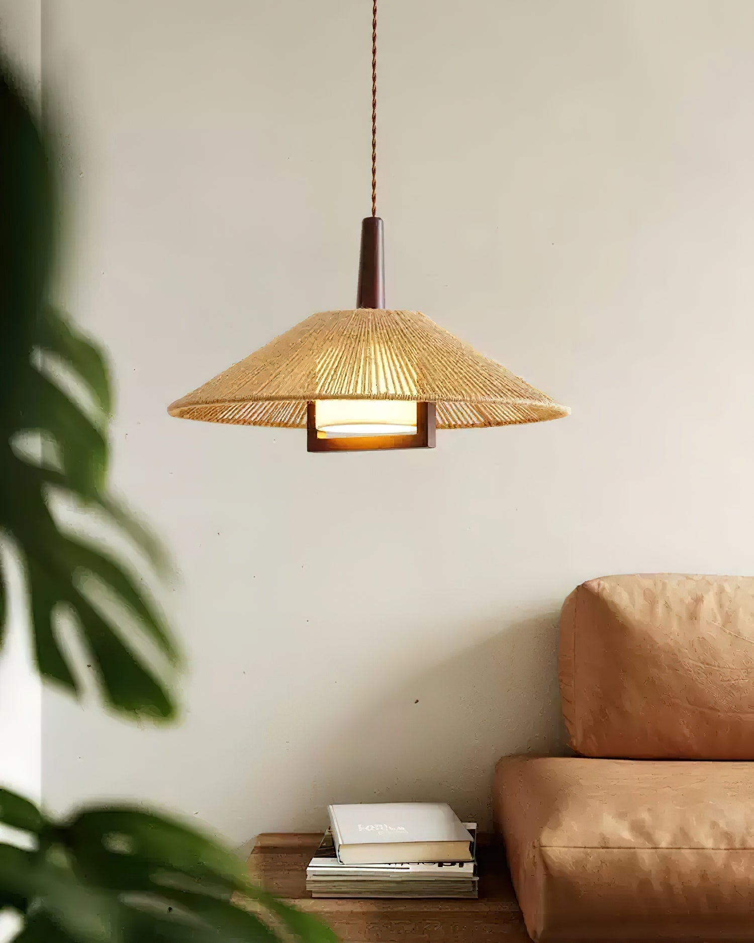 Fidoya Woven Rattan Cone Pendant Light - Neutralighting