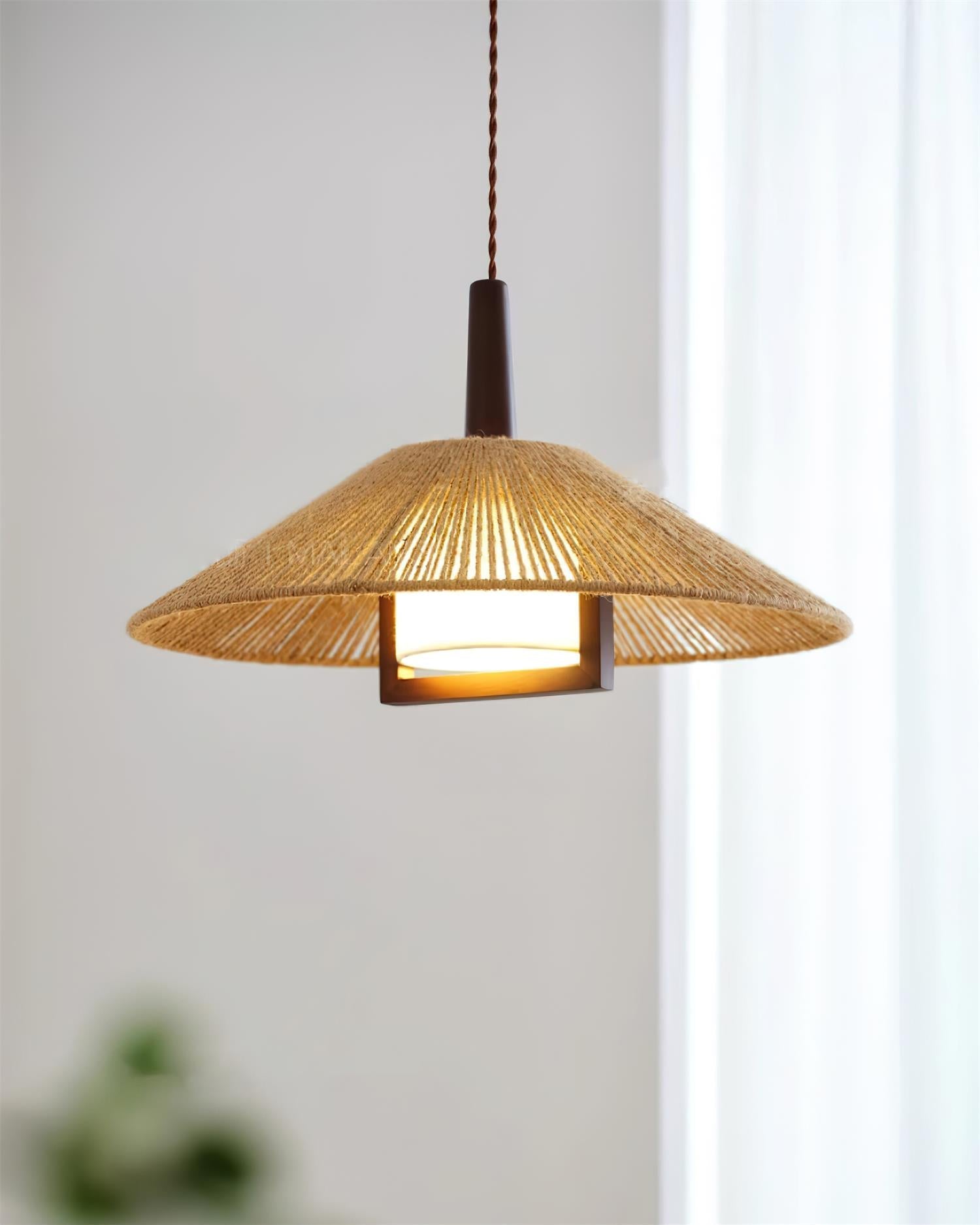 Fidoya Woven Rattan Cone Pendant Light - Neutralighting