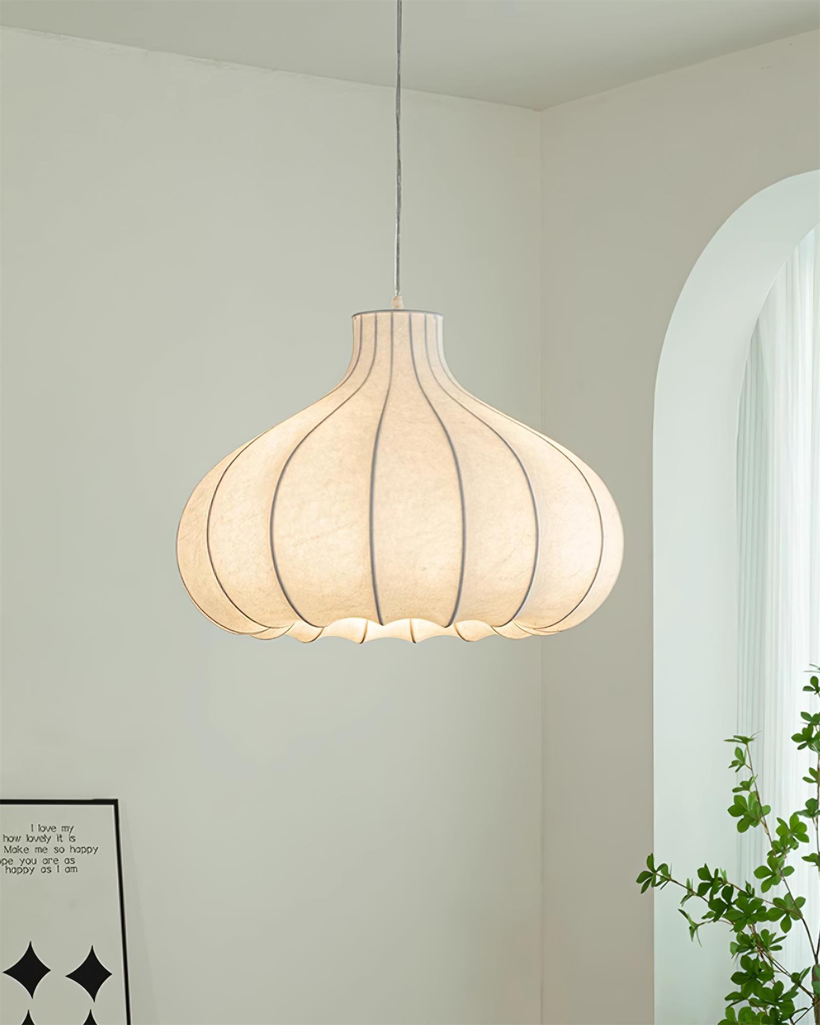 Pendant Light Silky Pleated Silk Shade White - Neutralighting