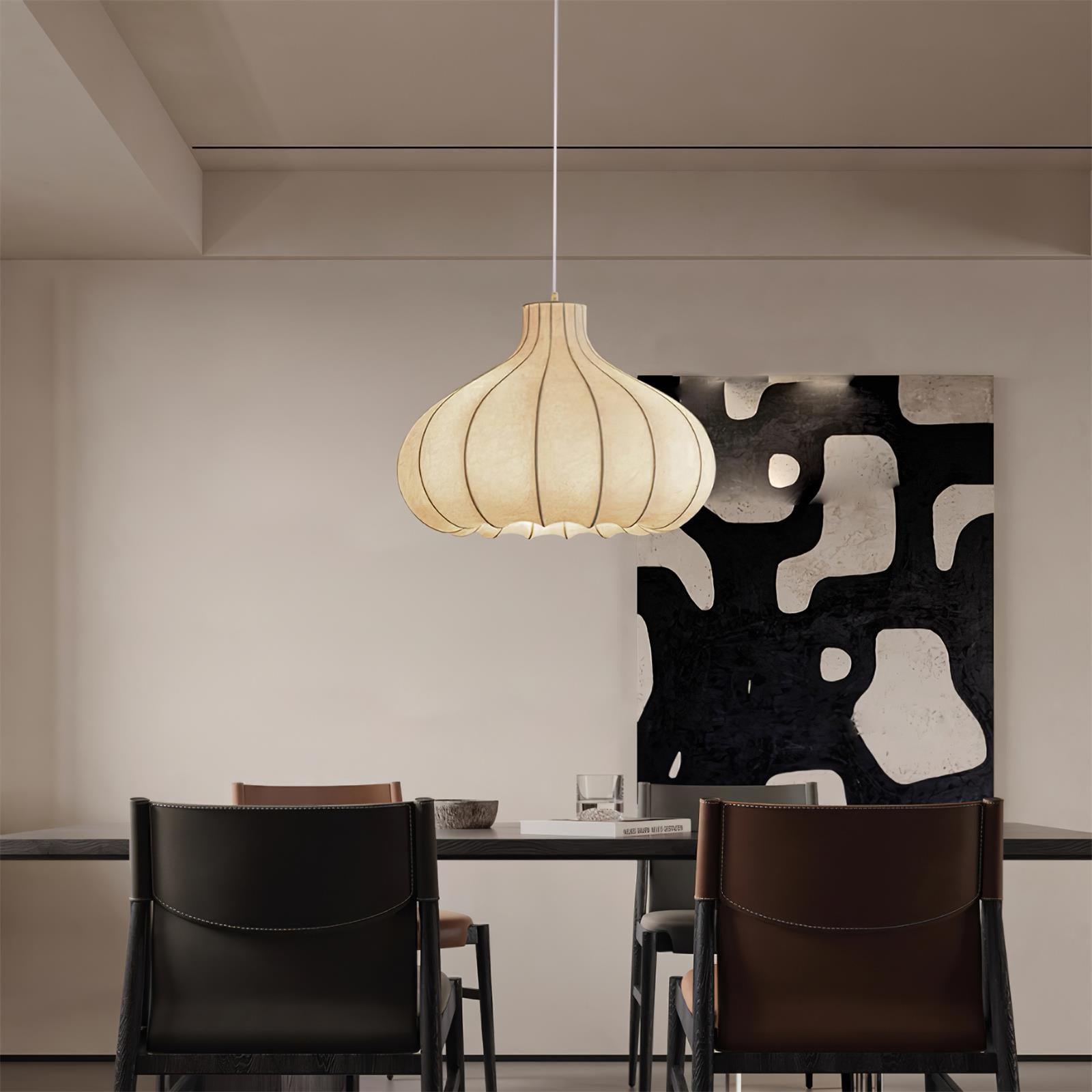 Pendant Light Silky Pleated Silk Shade White - Neutralighting