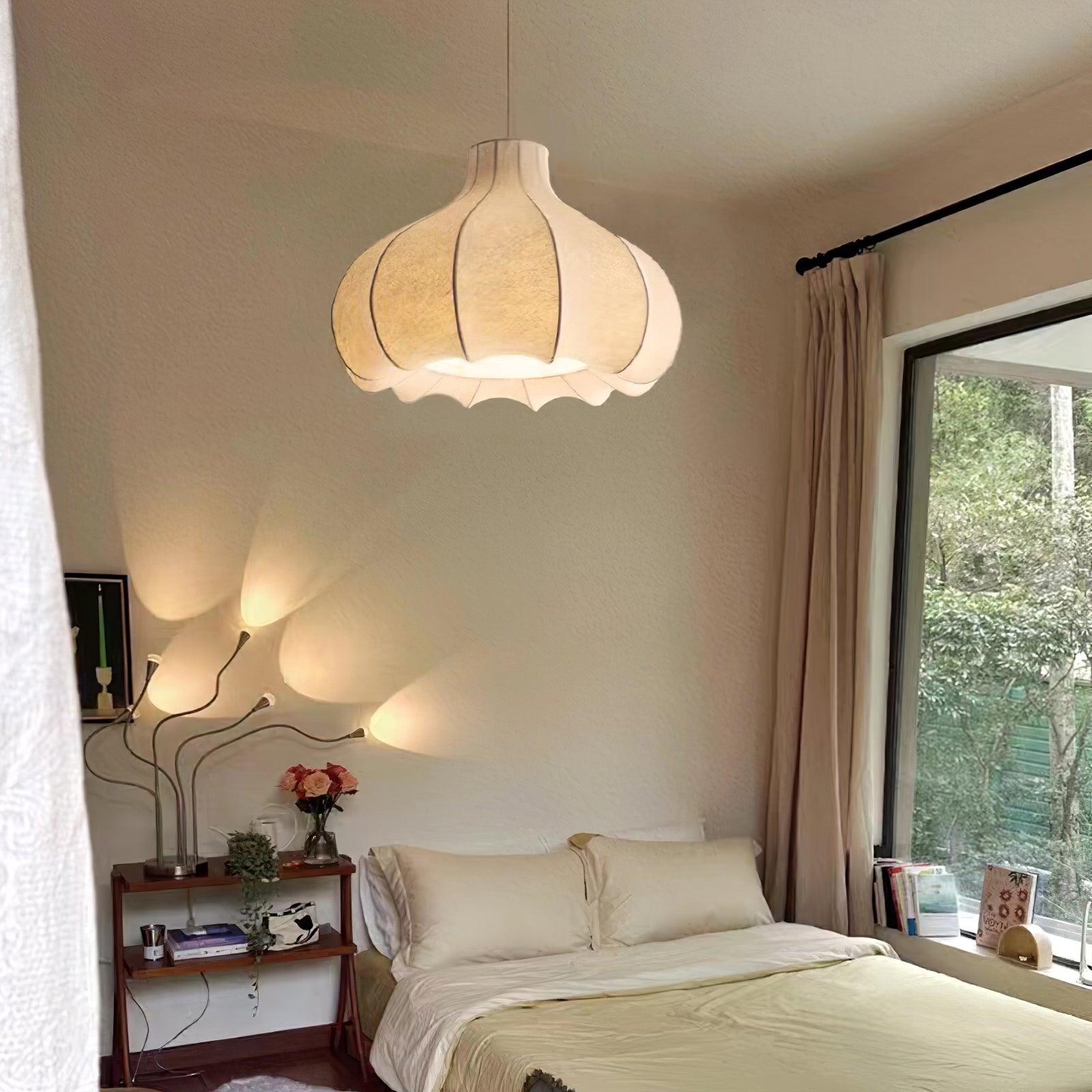 Pendant Light Silky Pleated Silk Shade White - Neutralighting
