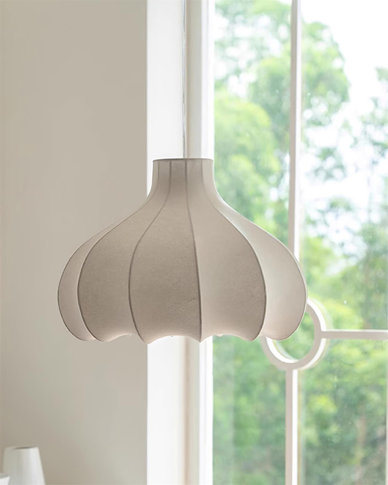 Pendant Light Silky Pleated Silk Shade White - Neutralighting