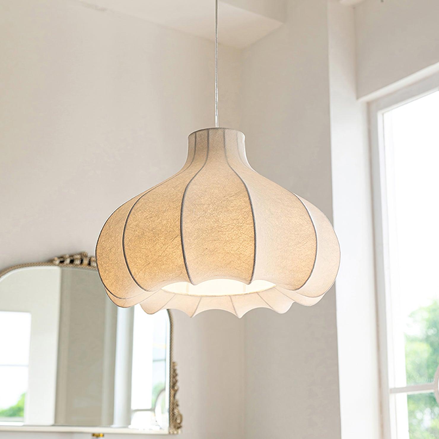 Pendant Light Silky Pleated Silk Shade White - Neutralighting
