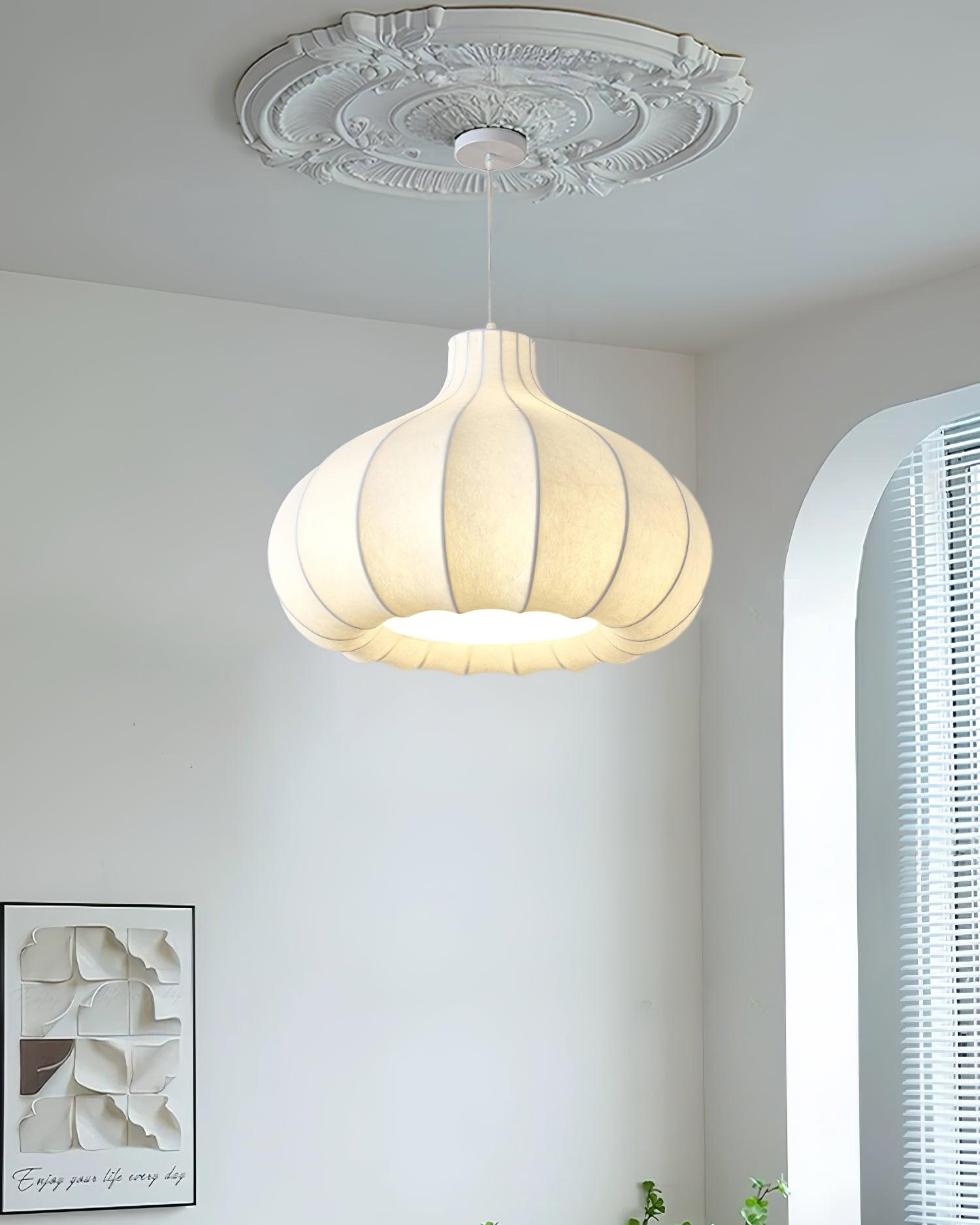 Pendant Light Silky Pleated Silk Shade White - Neutralighting