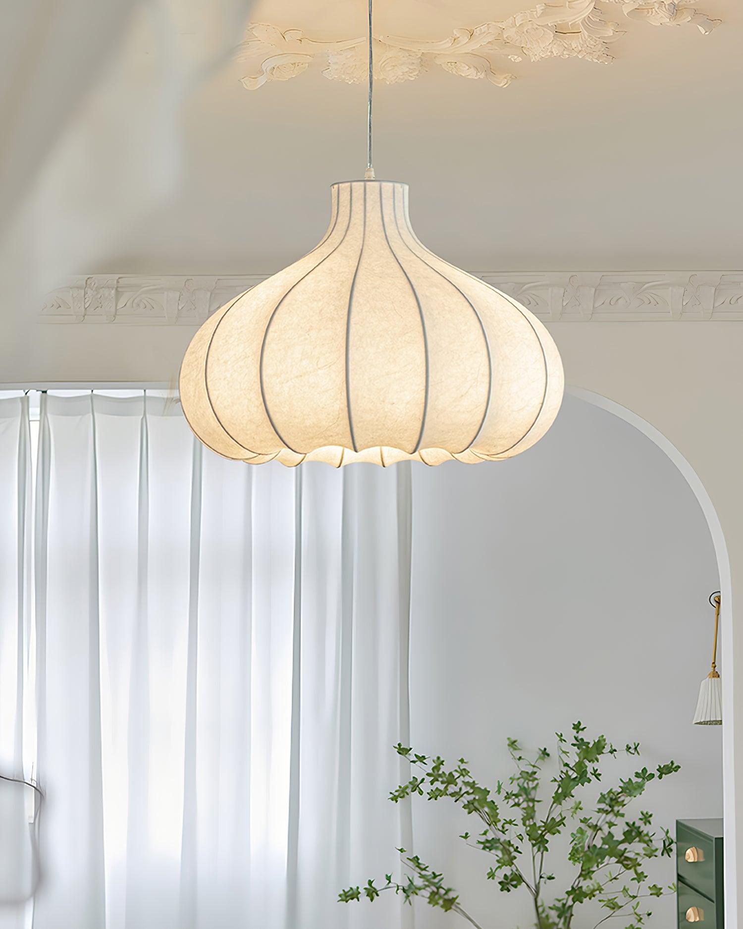 Pendant Light Silky Pleated Silk Shade White - Neutralighting