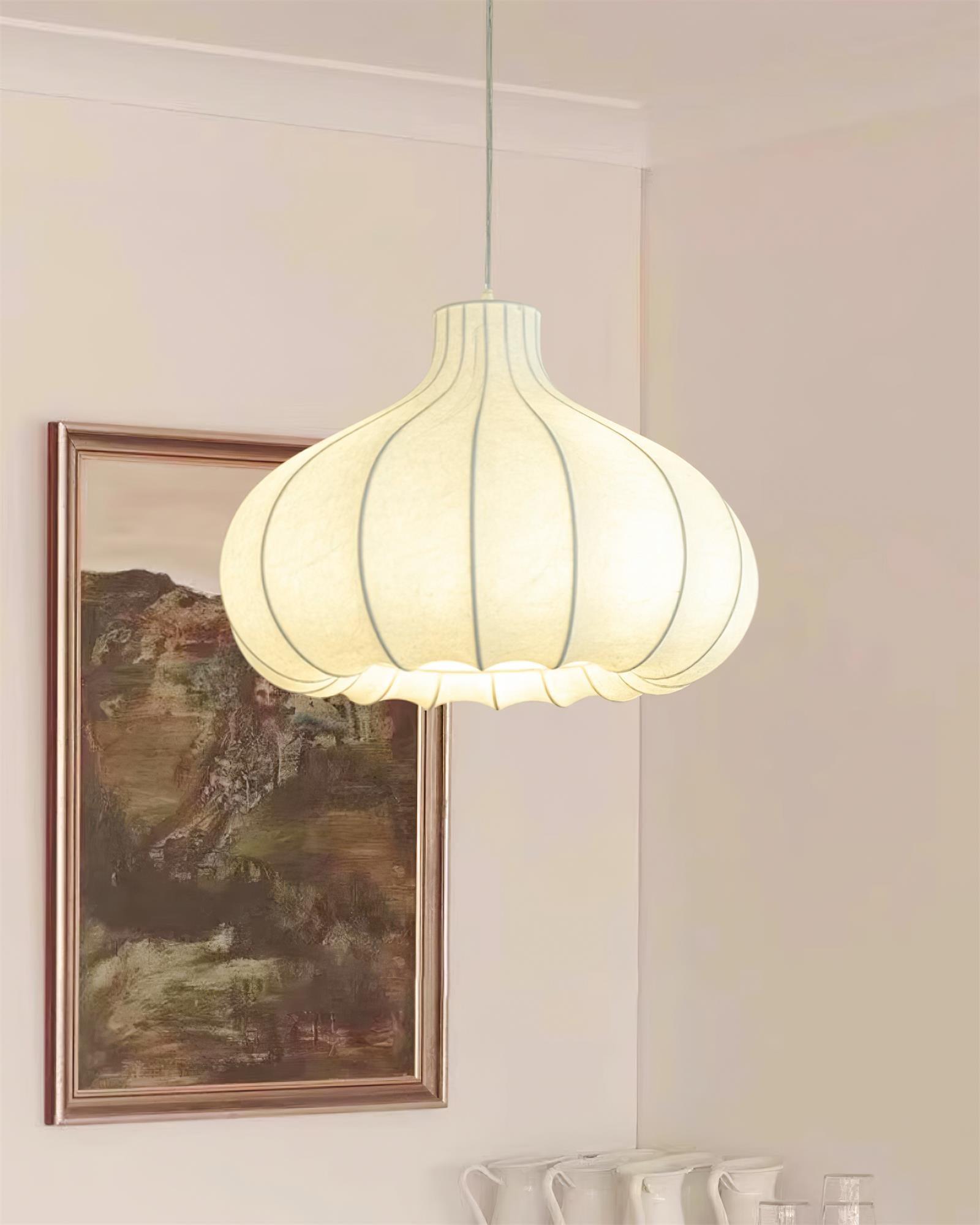Pendant Light Silky Pleated Silk Shade White - Neutralighting