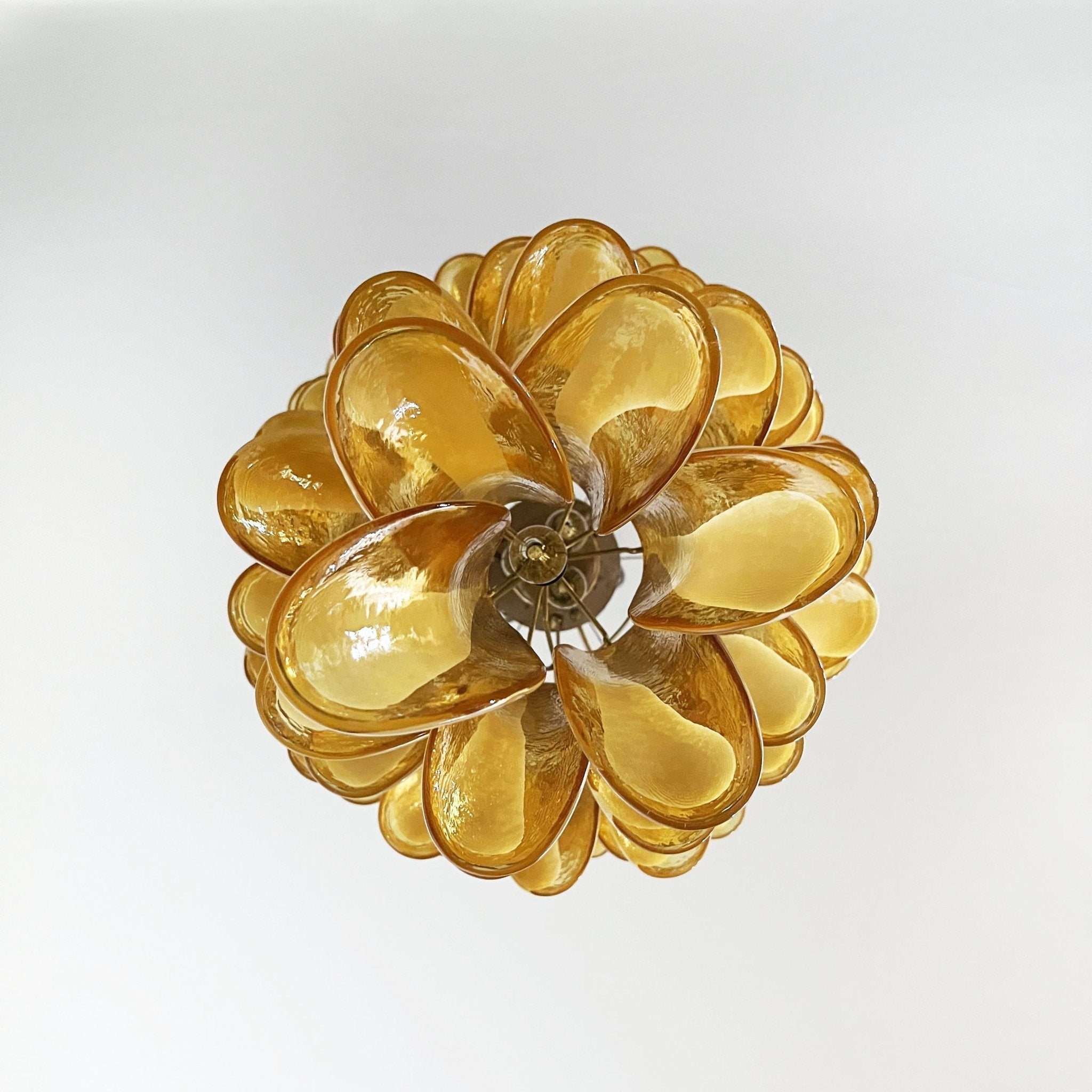 Aurora Chandelier Amber White Murano Spiral Petals