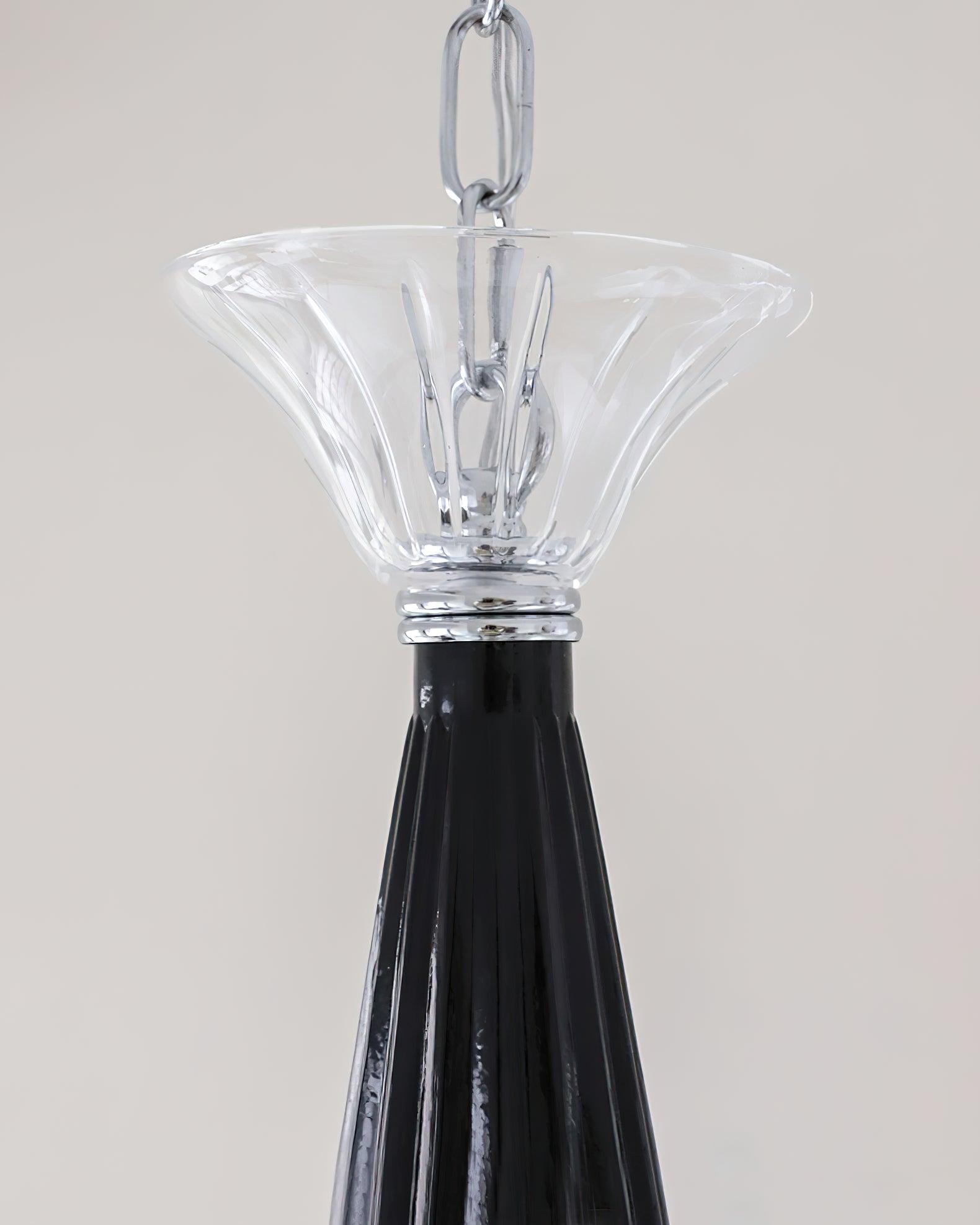 Aurora Chandelier Black Murano Candle Arm Glass Classic