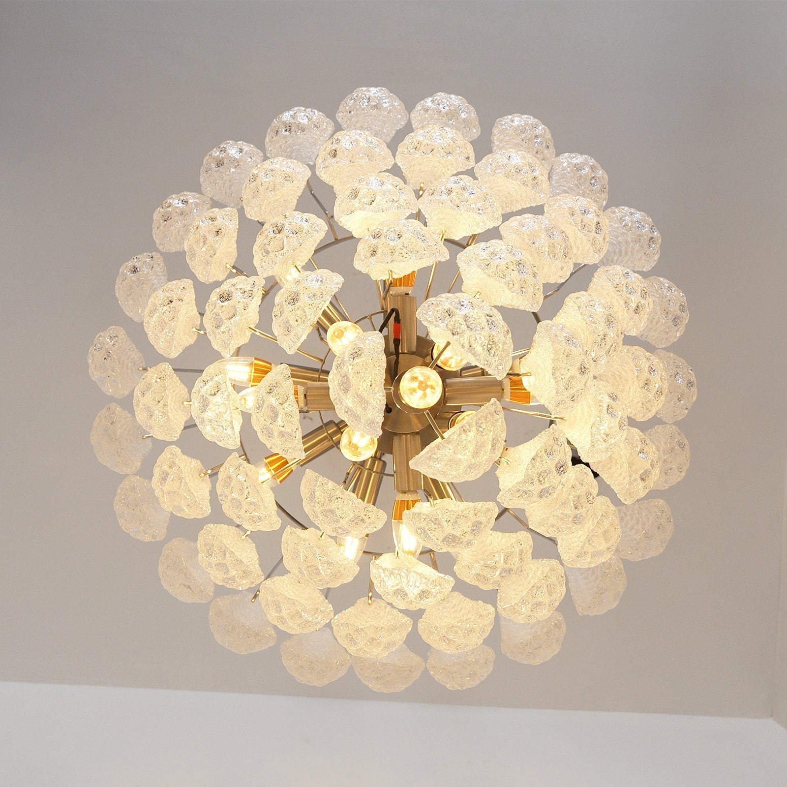 Aurora Chandelier Clear Murano Glass Dewdrop Layered