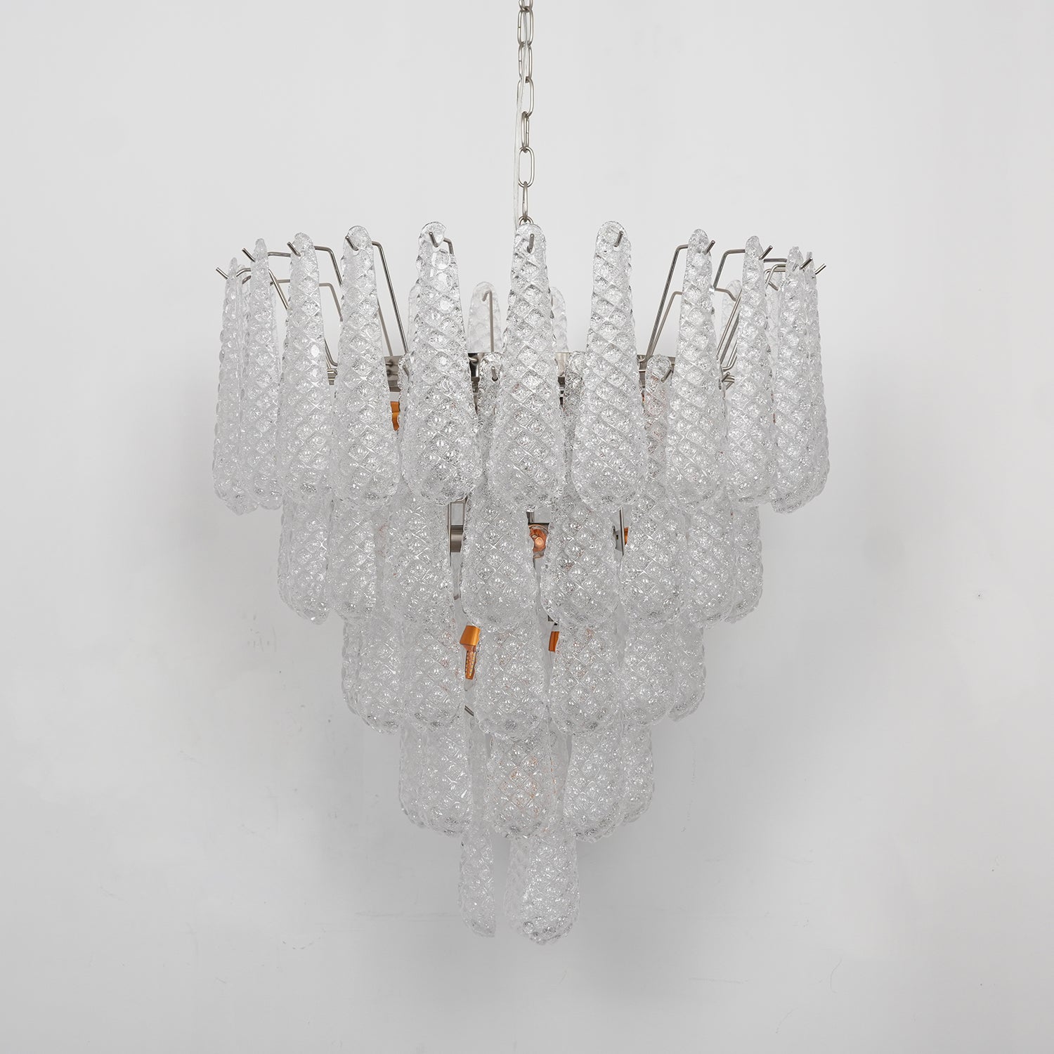 Aurora Chandelier Clear Droplets Murano Glass Waterfall Diamond