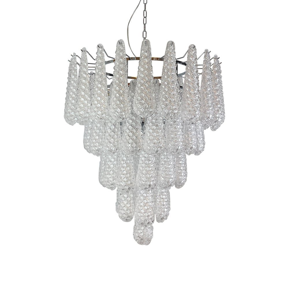 Aurora Chandelier Clear Droplets Murano Glass Waterfall Diamond