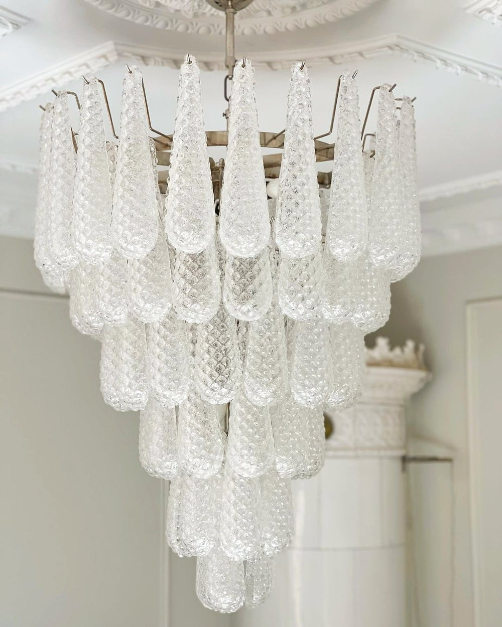 Aurora Chandelier Pinecone Murano Glass Textured Luxury
