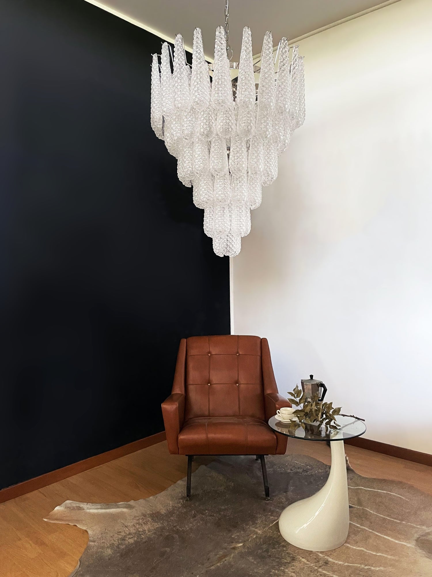 Aurora Chandelier Pinecone Murano Glass Textured Luxury