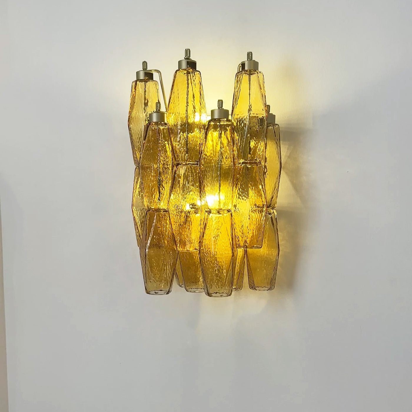 Aurora Wall Lamp Amber Rhombus Glass Geometric Murano Warmth