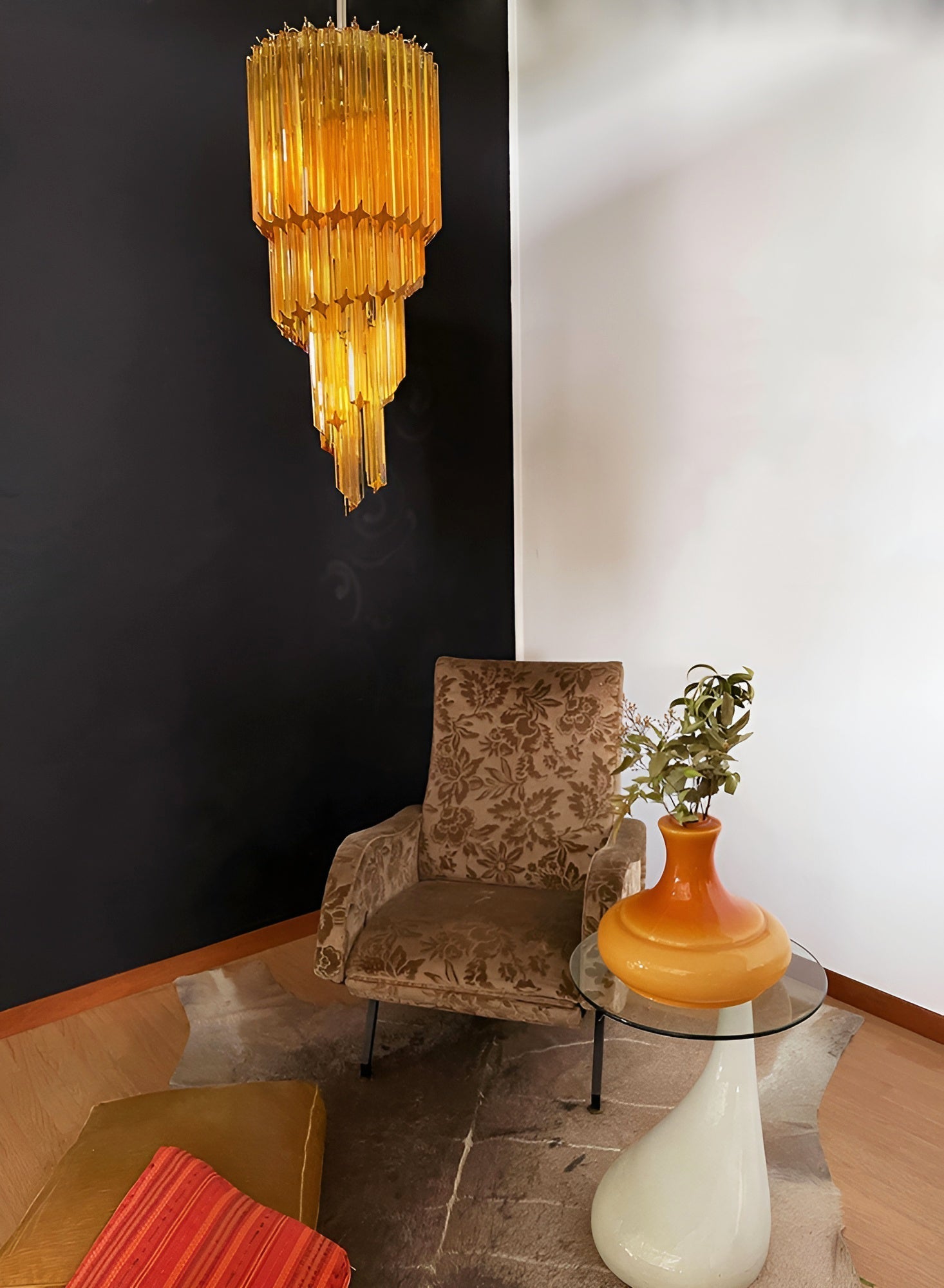Aurora Chandelier Spiral Pink Prism Tiered - Neutralighting