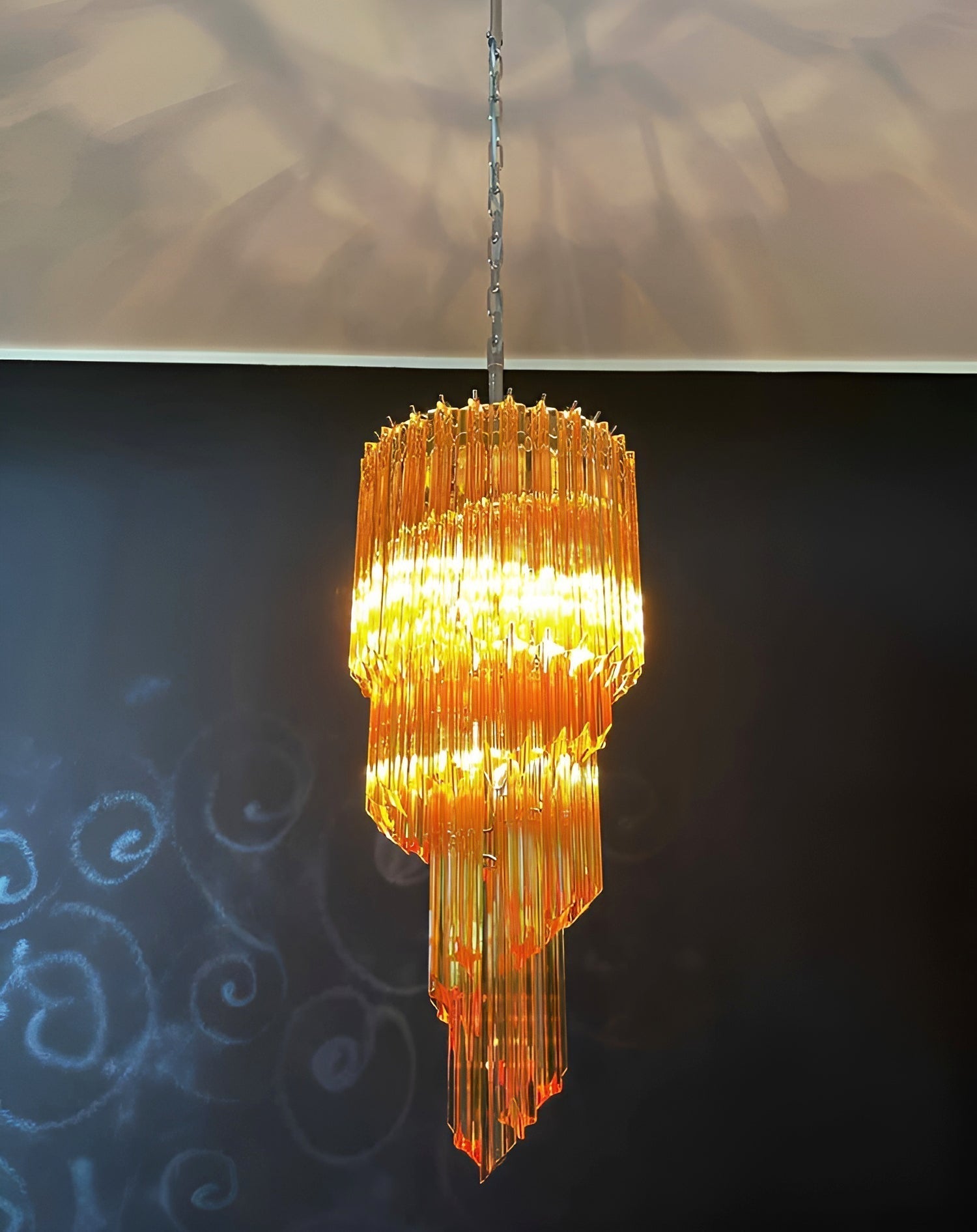 Aurora Chandelier Spiral Pink Prism Tiered - Neutralighting