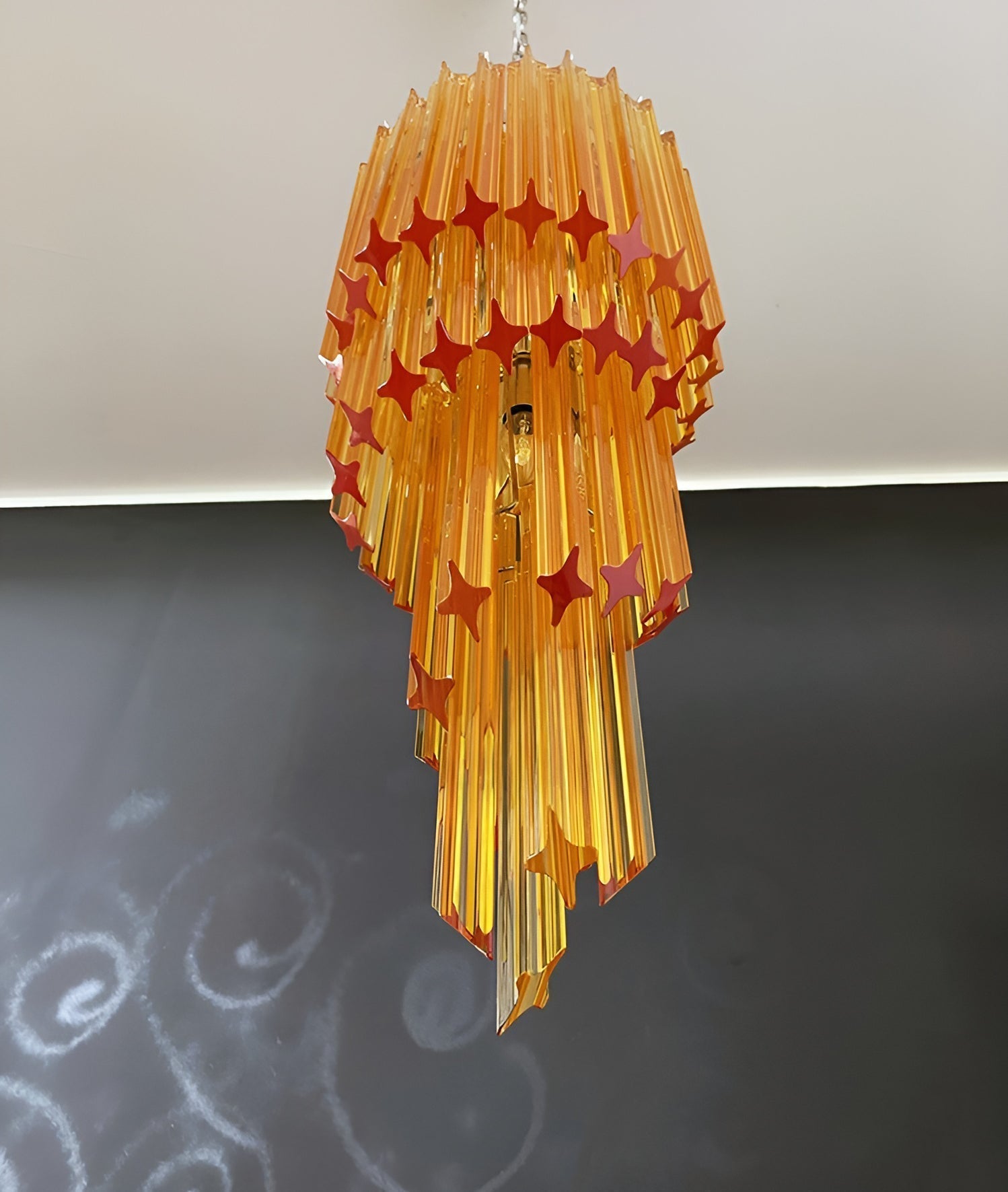 Aurora Chandelier Spiral Pink Prism Tiered - Neutralighting