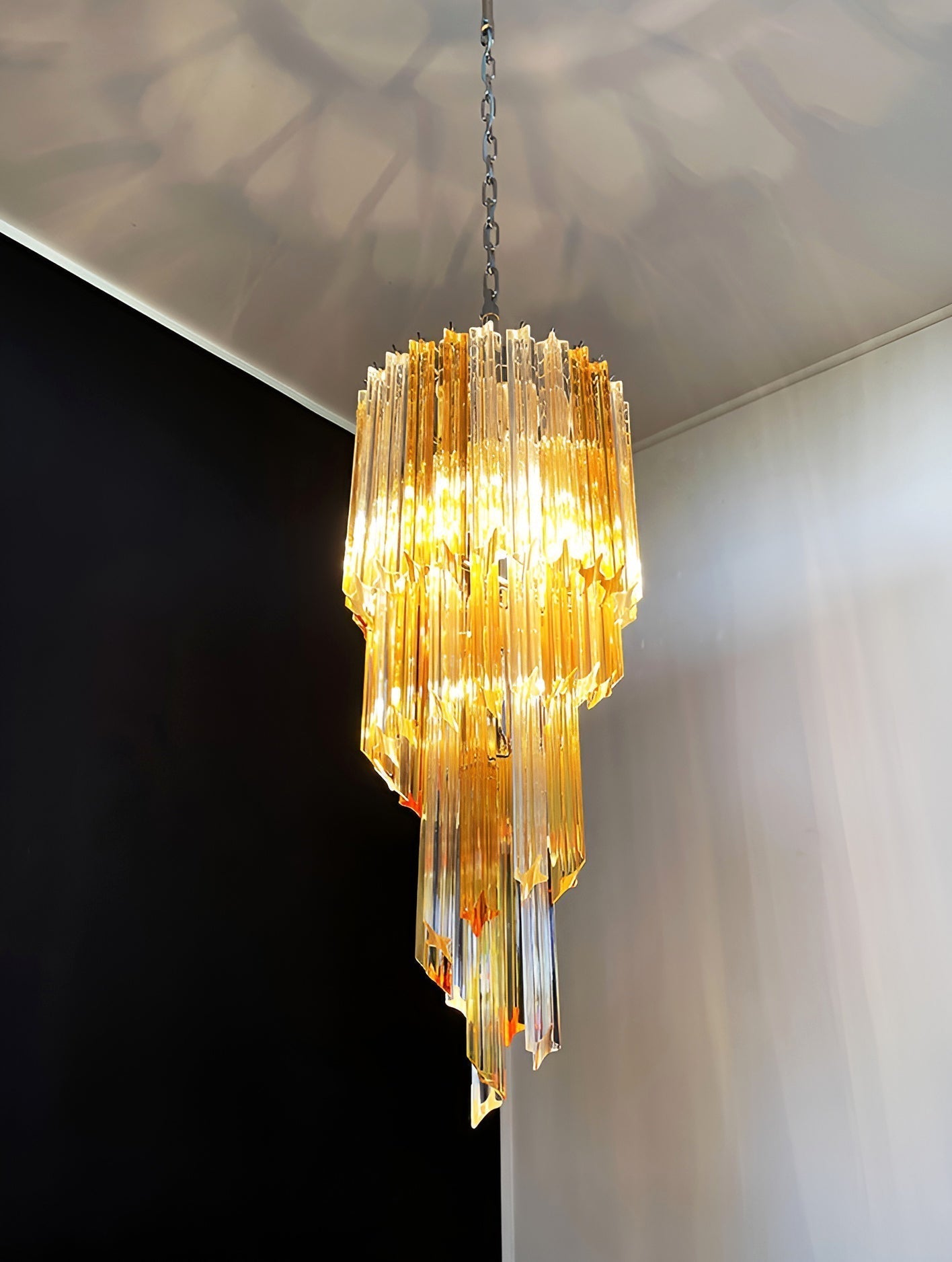 Aurora Chandelier Spiral Pink Prism Tiered - Neutralighting