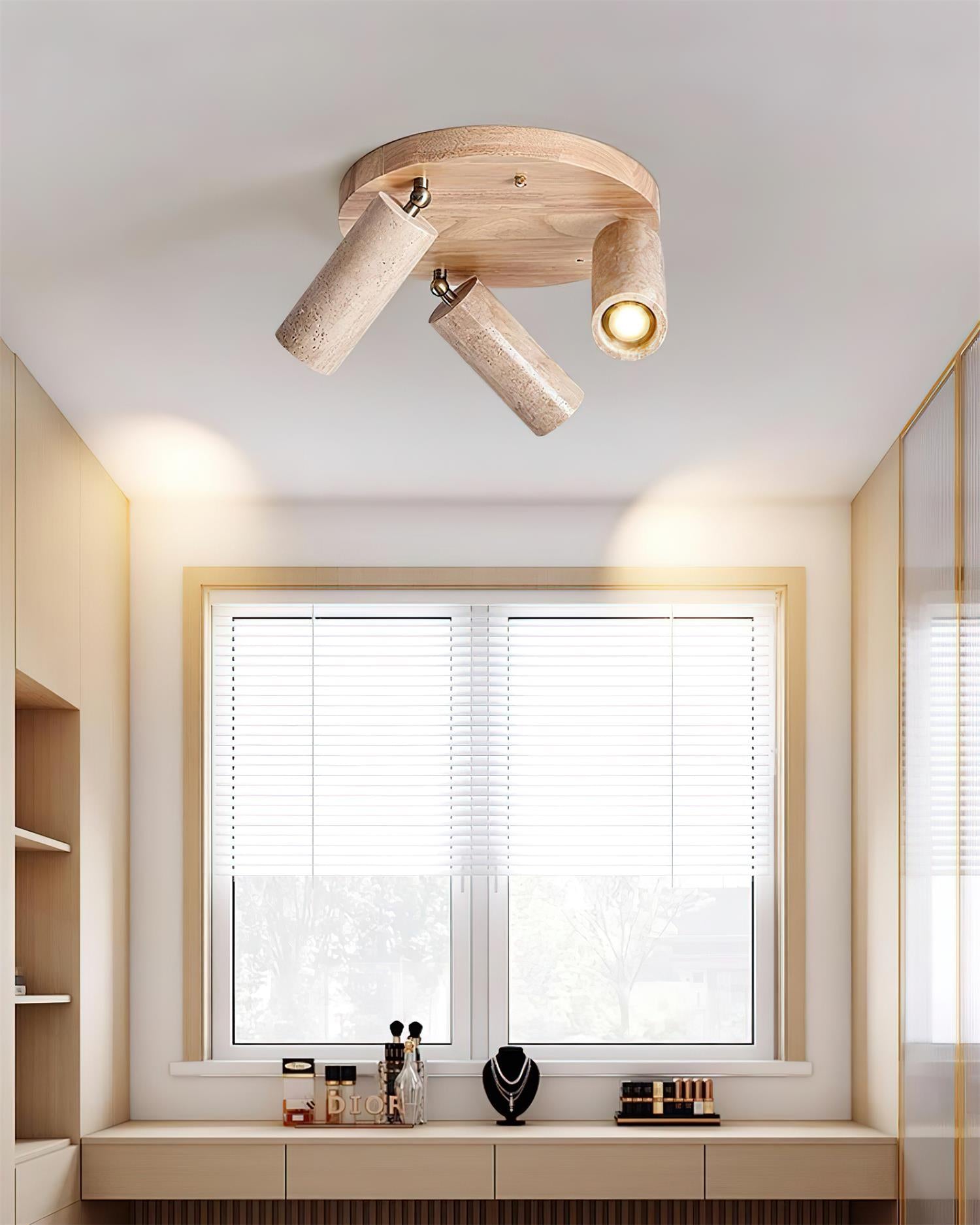 Ritta Travertine Ceiling Light 3-Head Spotlight - Neutralighting