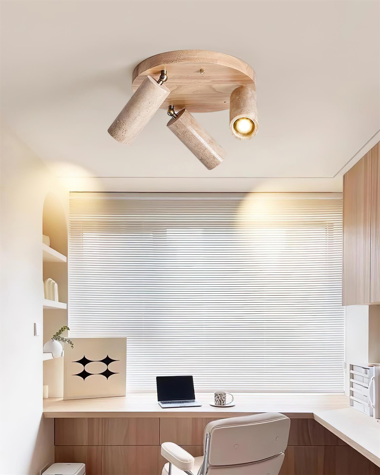 Ritta Travertine Ceiling Light 3-Head Spotlight - Neutralighting