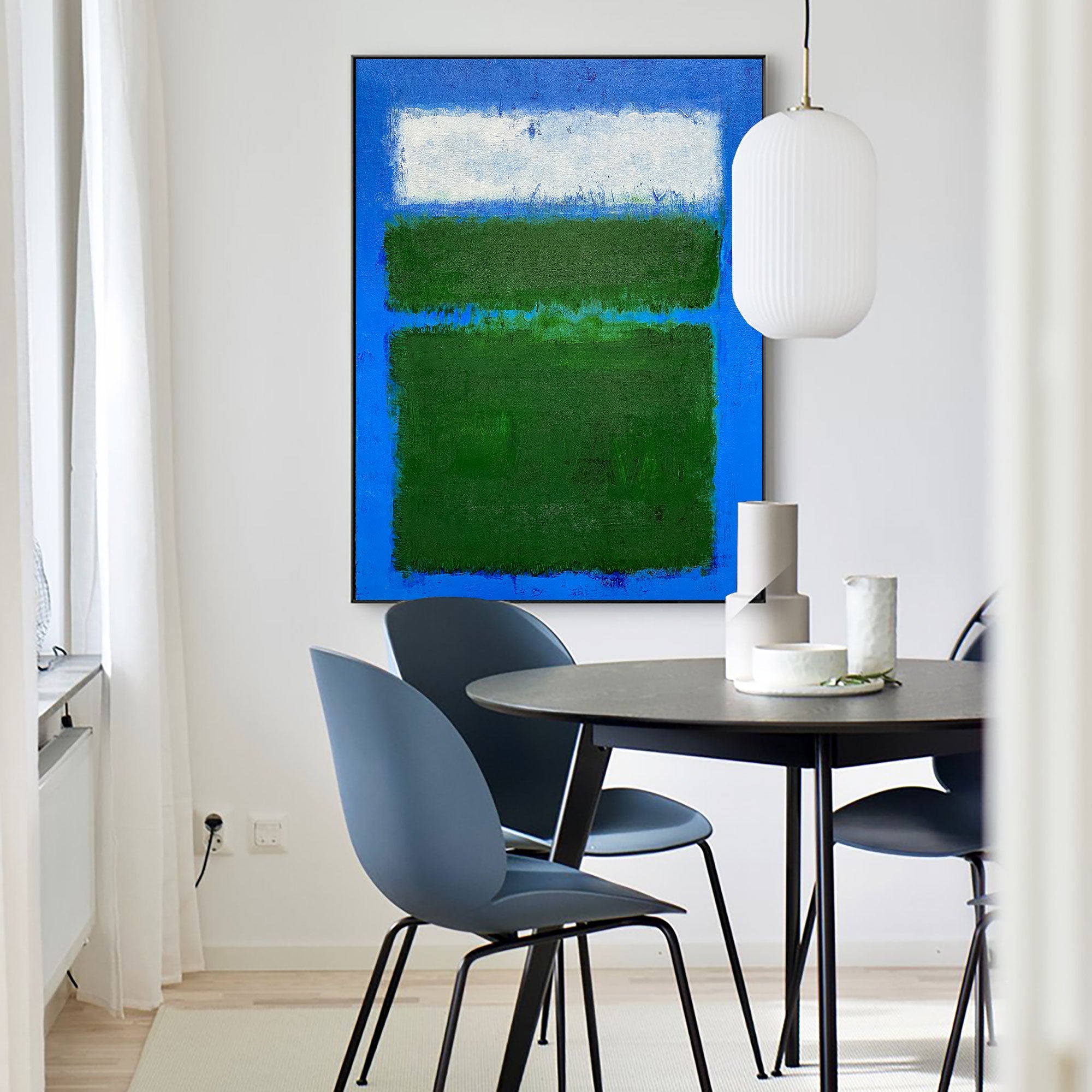 Color‑Block Minimalist Abstract Thick‑Texture Hand‑Painted Artwork