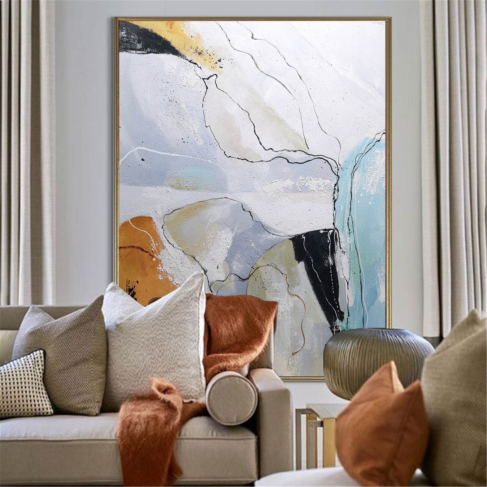 Color Abstract Geometric Painting
