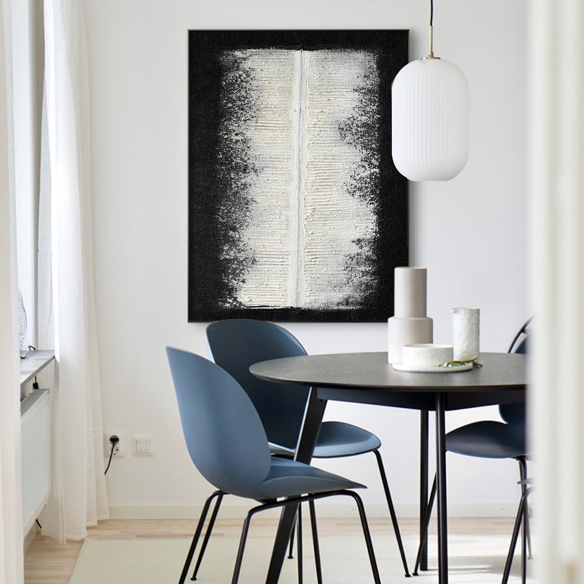 Black‑White Square Textured‑Block Monochrome Artwork