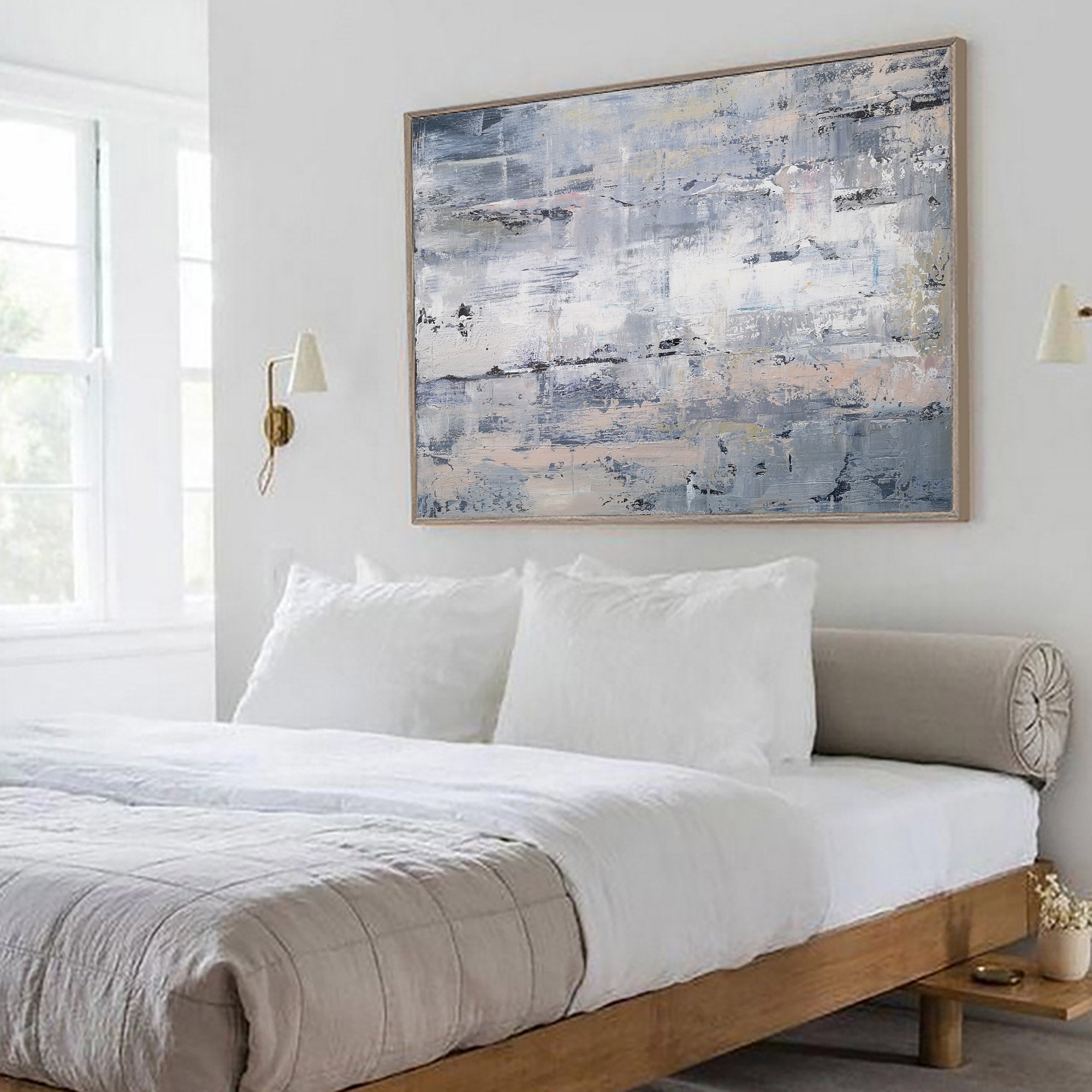 Neutral Abstract Art 48'' X 36'' IS59 - Neutralighting