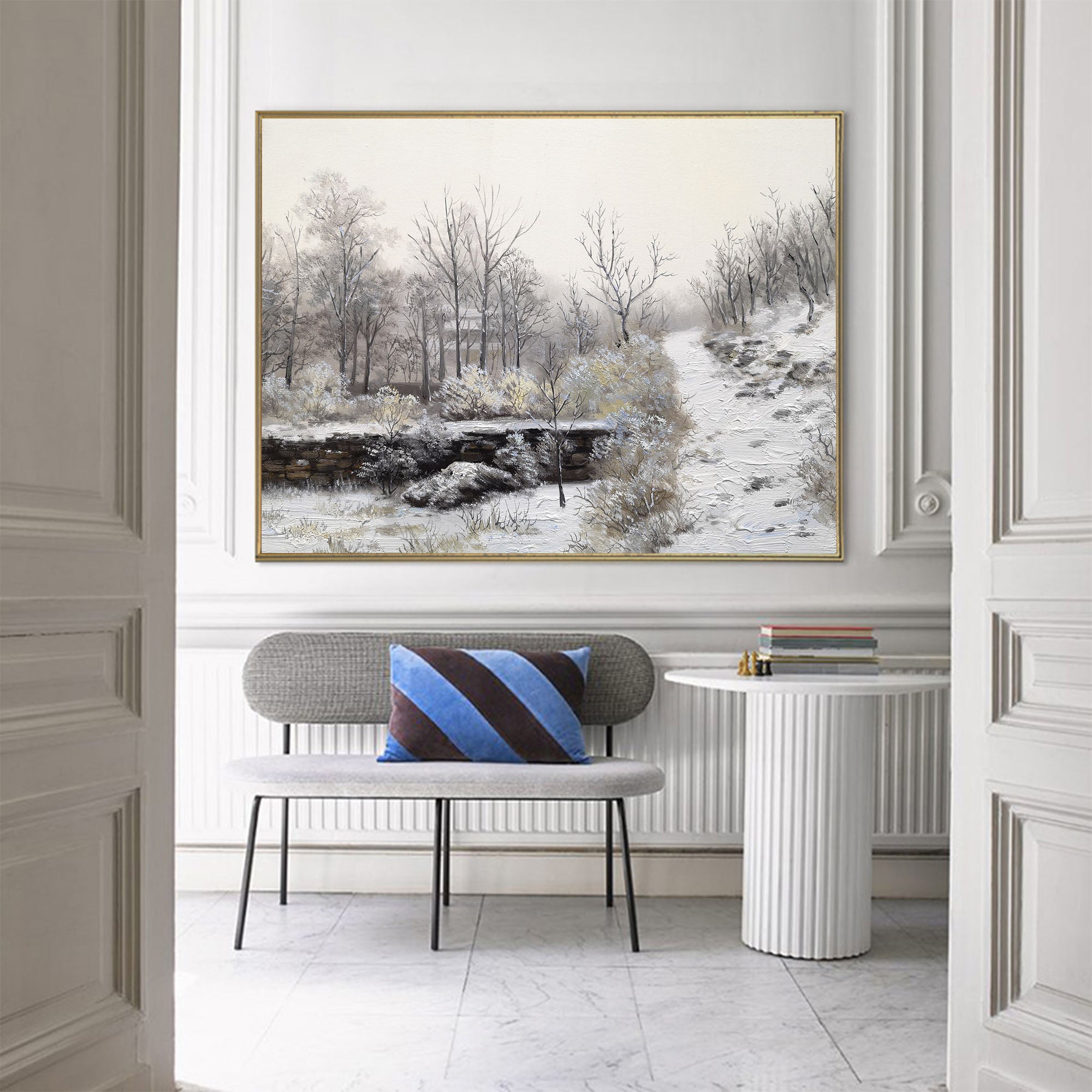 Frosty Winter Scenery Muted‑Tone Serene Nature Wall Decoration
