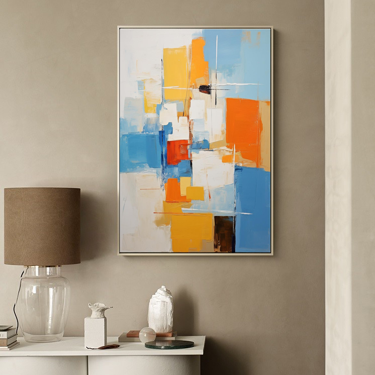Wall Art Abstract Geometric Color Block Dopamine