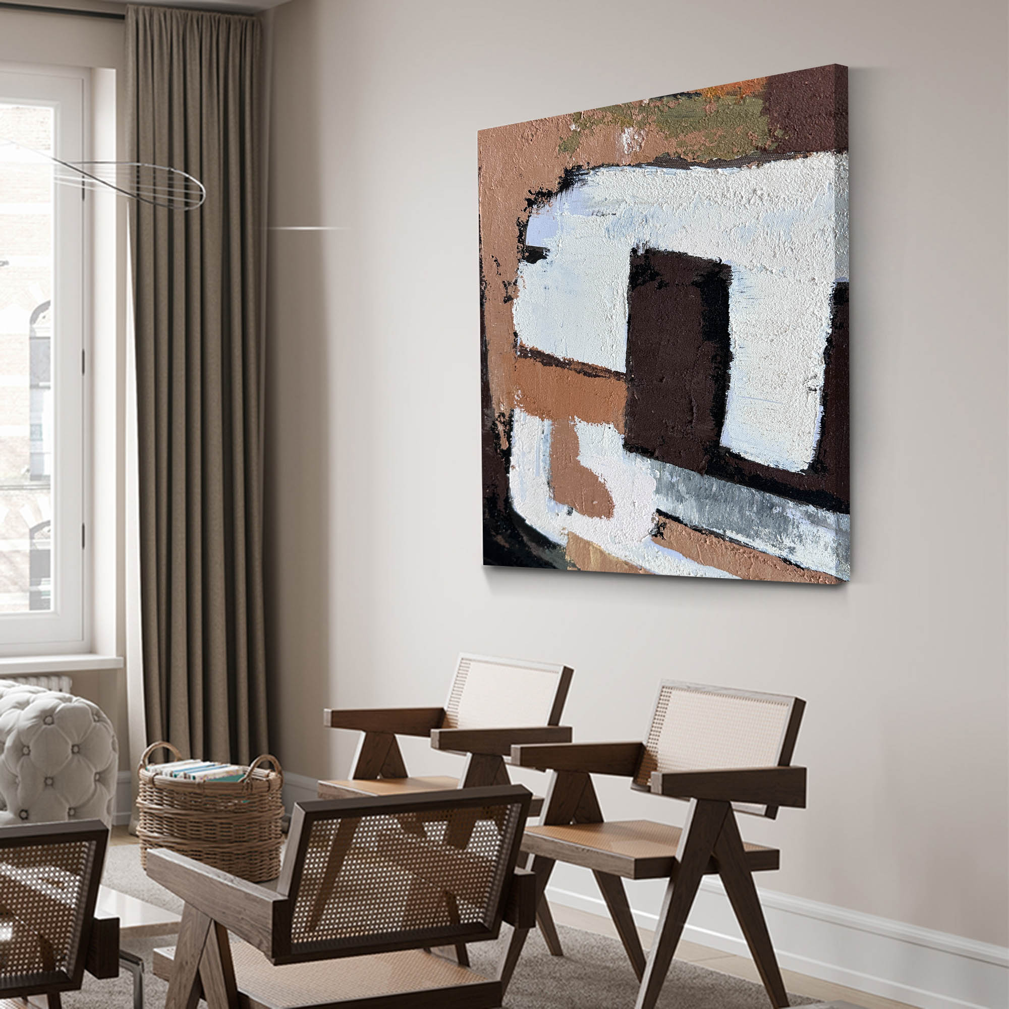 Textured Terracotta Abstract Oil Painting