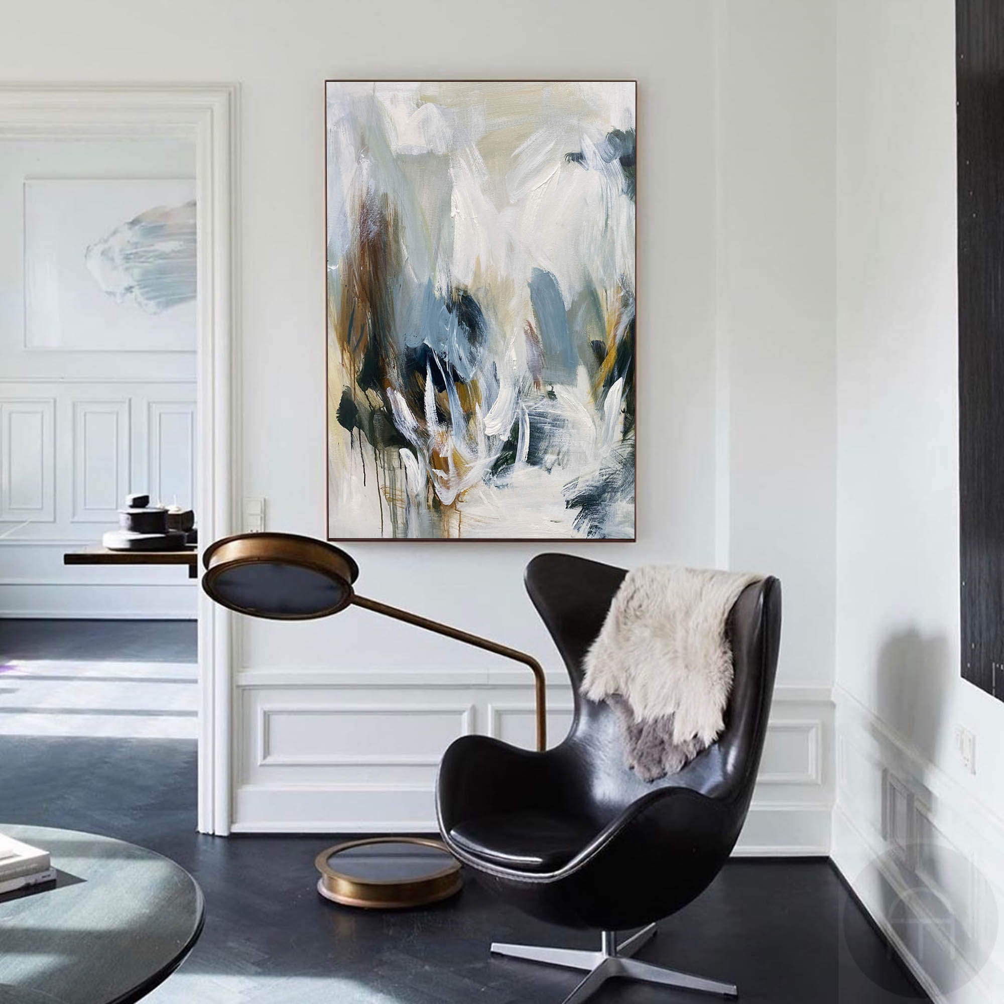 Wall Art Modern Blue Grey Painting