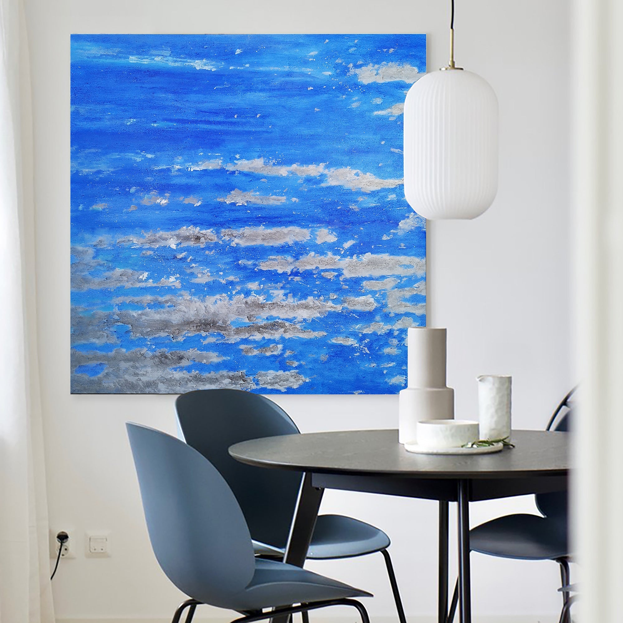 Blue Abstract Ocean Texture Painting