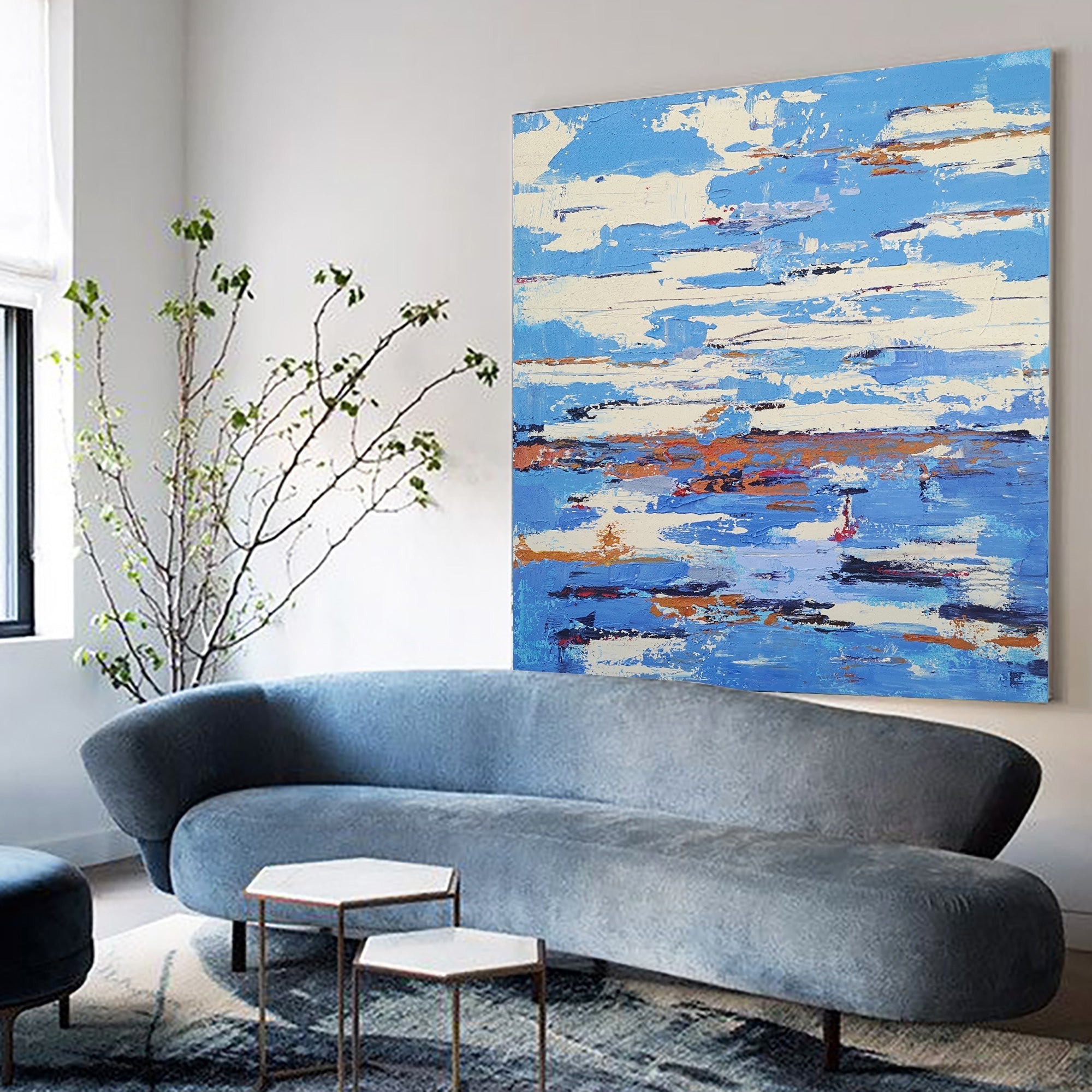 Modern Seascape Art 40'' X 40'' IS49 - Neutralighting