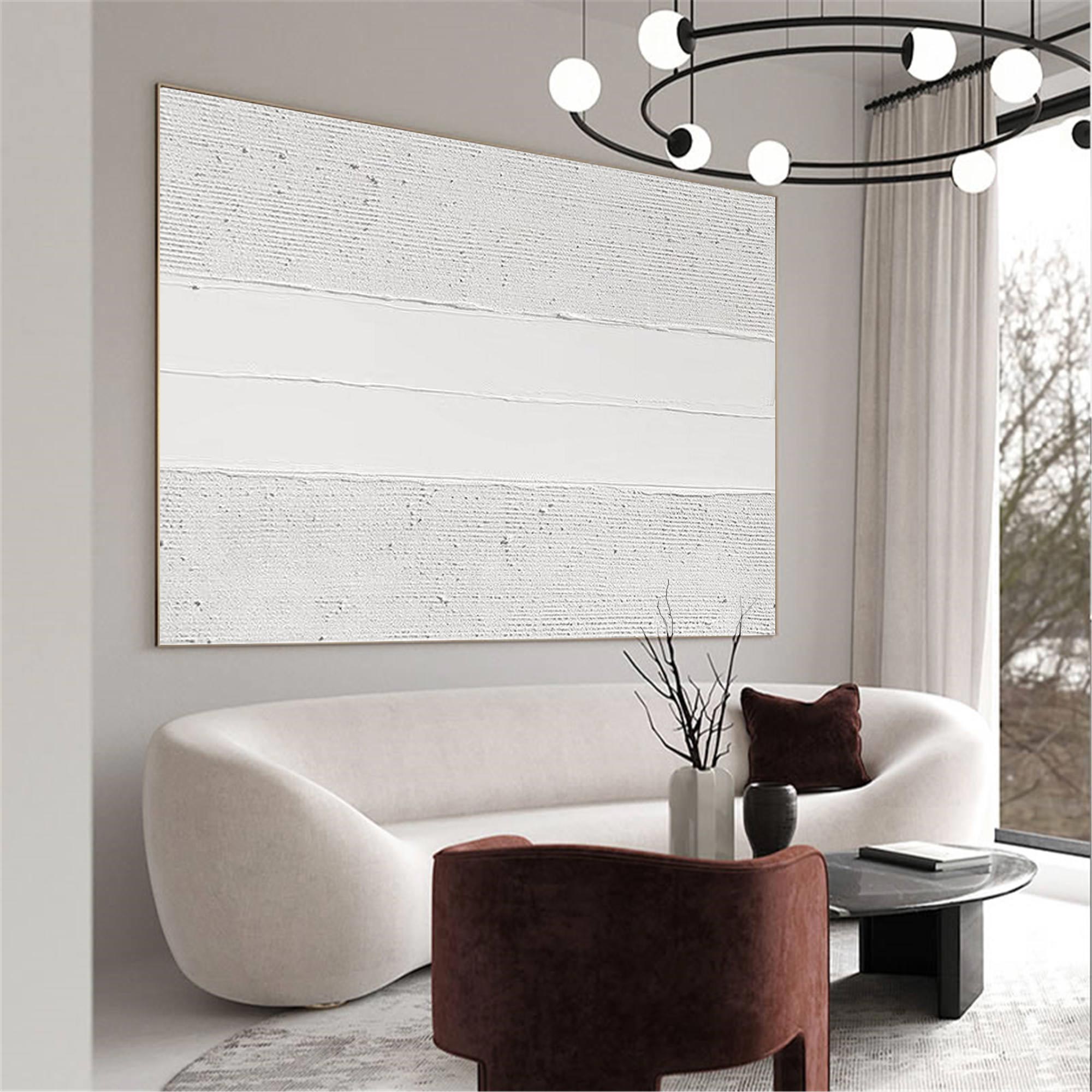 Luxury White Abstract Painting ABAH40 - Neutralighting