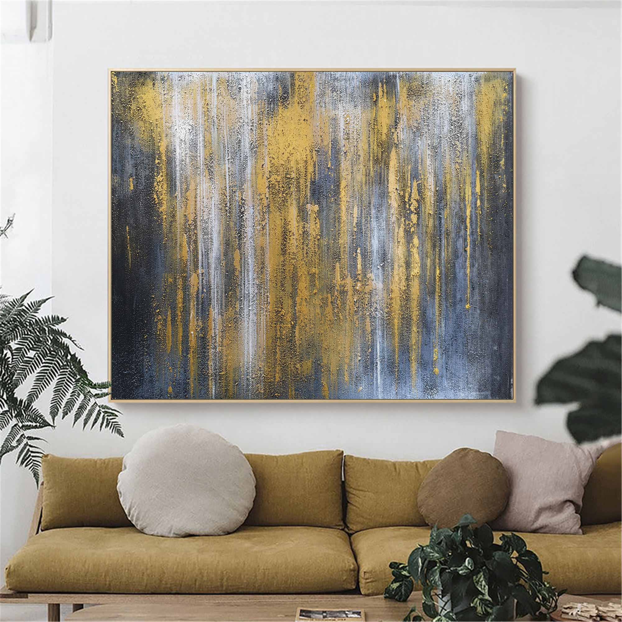 Grey And Gold Abstract Art ABAH31 - Neutralighting