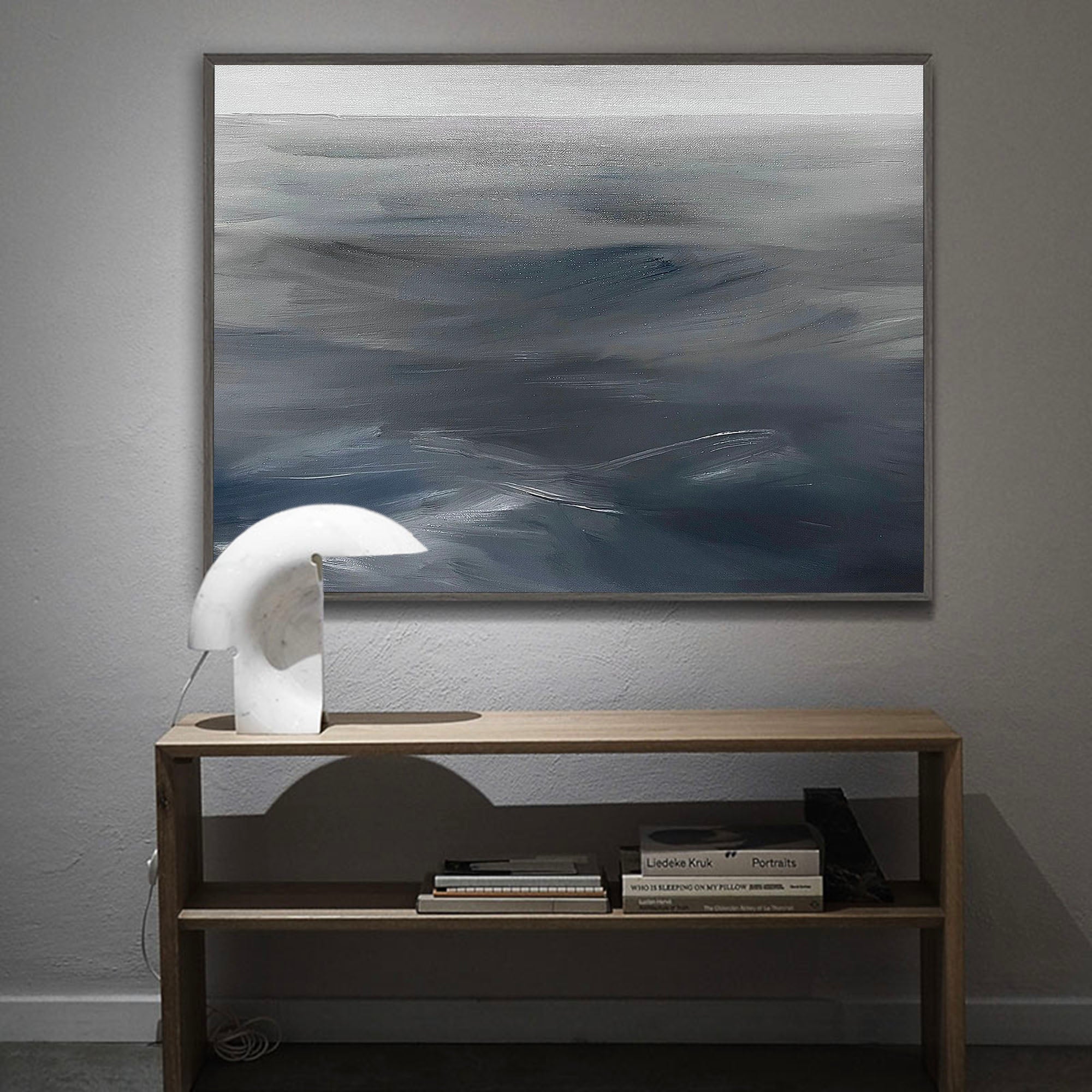 Moody Deep‑Tone Ocean Abstract Wall Art