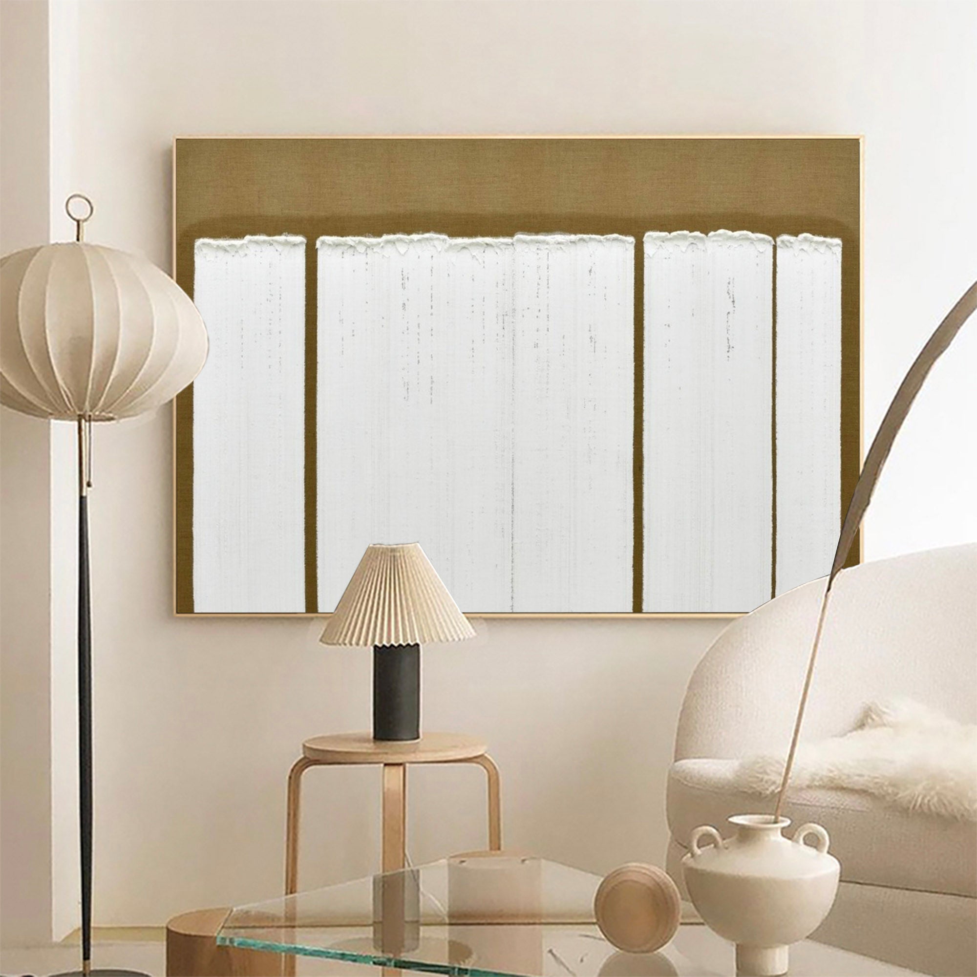 Neutral Palette Textured Minimalist Serene Wall Statement Piece