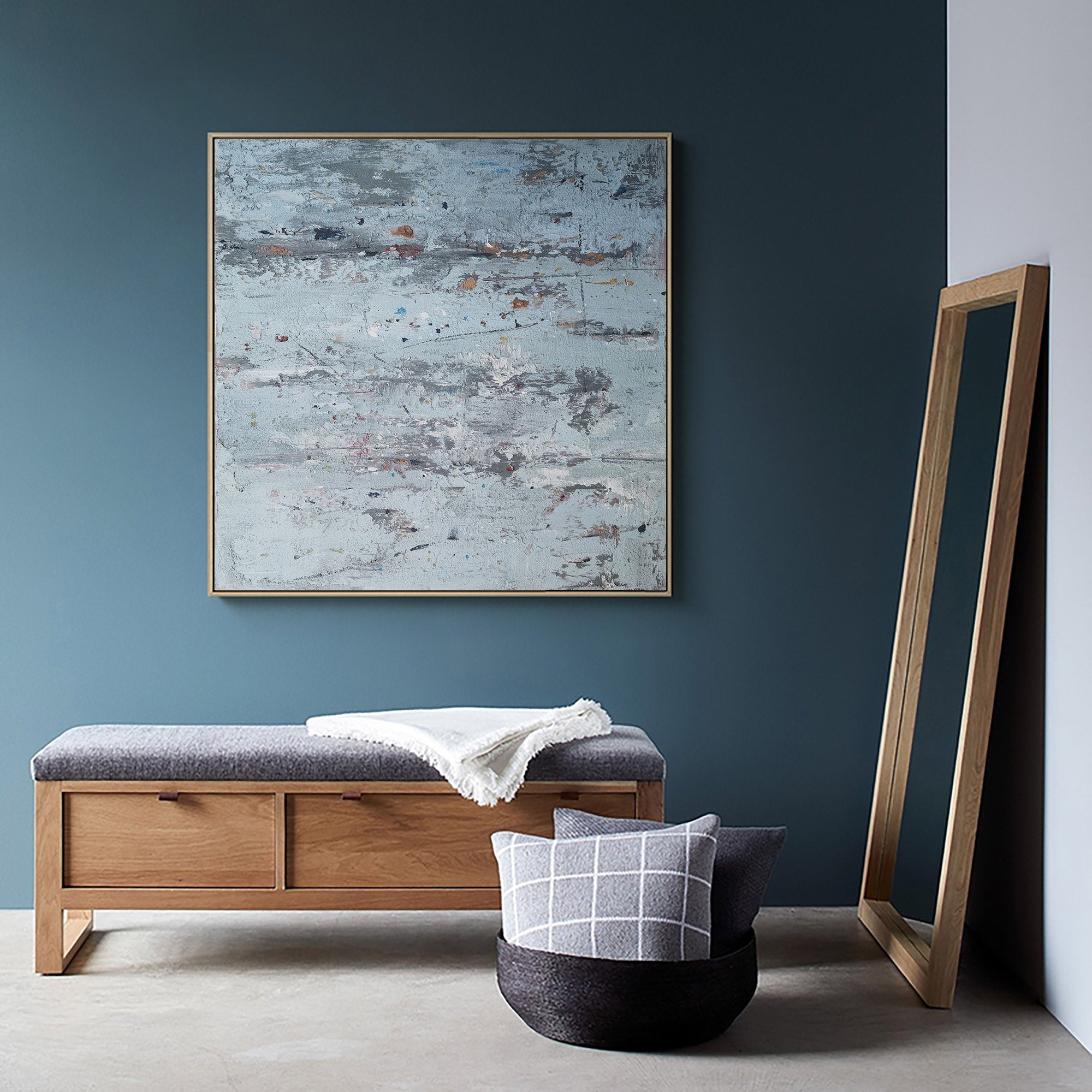 Light Blue Grey Abstract Painting